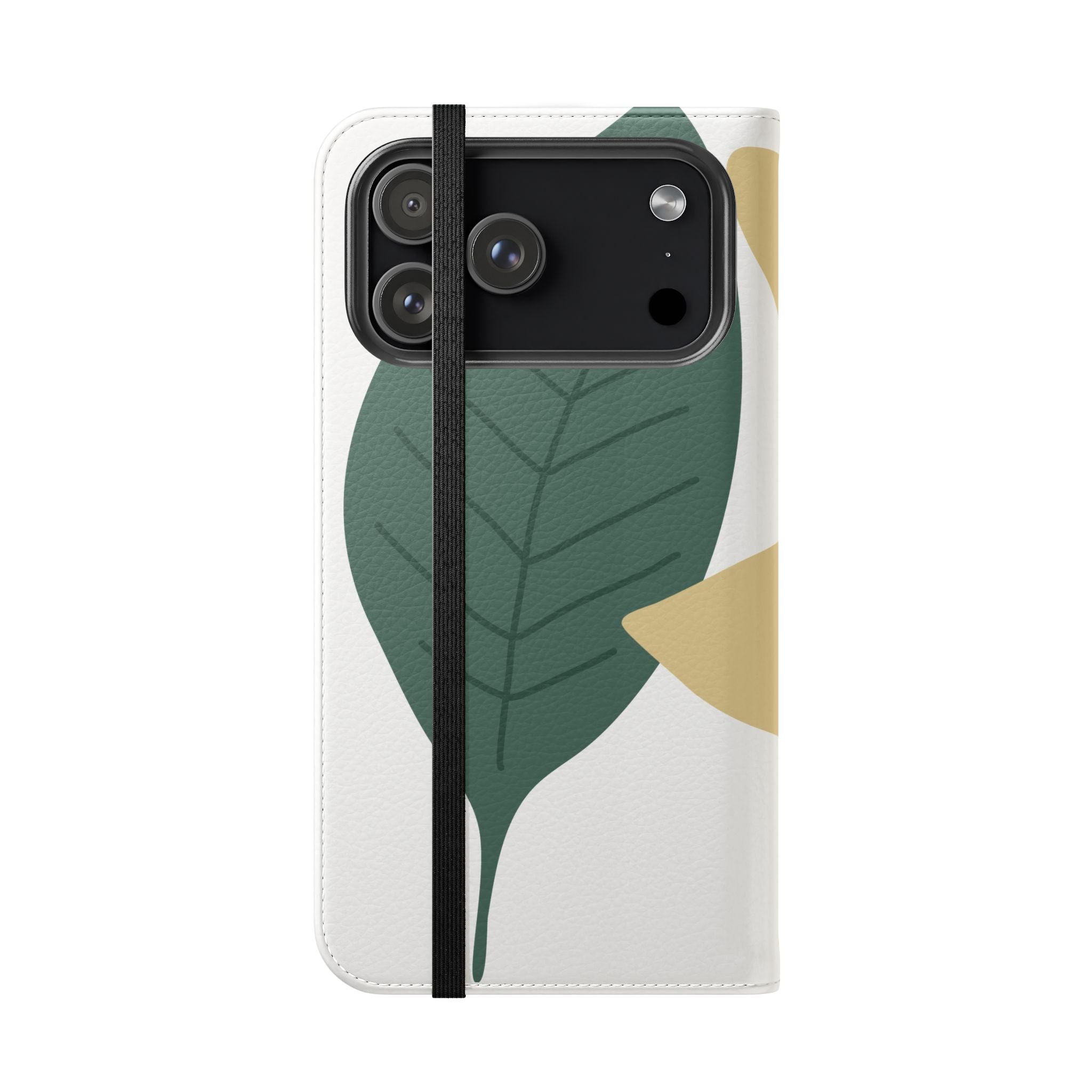 Botanical Leaf Flip Phone Case — Floral Wallet Flip Case with Card Slots