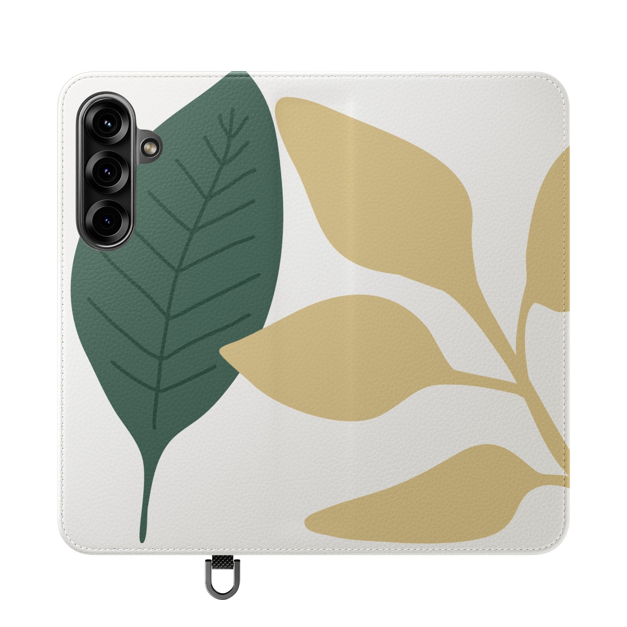 Botanical Leaf Flip Phone Case — Floral Wallet Flip Case with Card Slots
