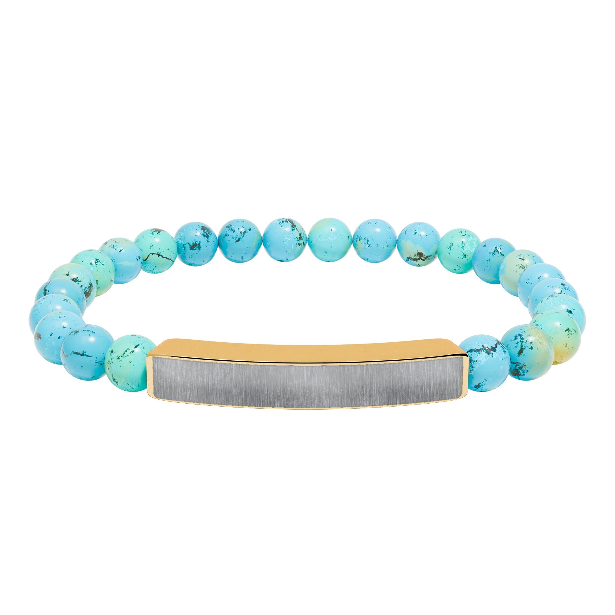 Engravable Natural Stone Stretch Bar Bracelet