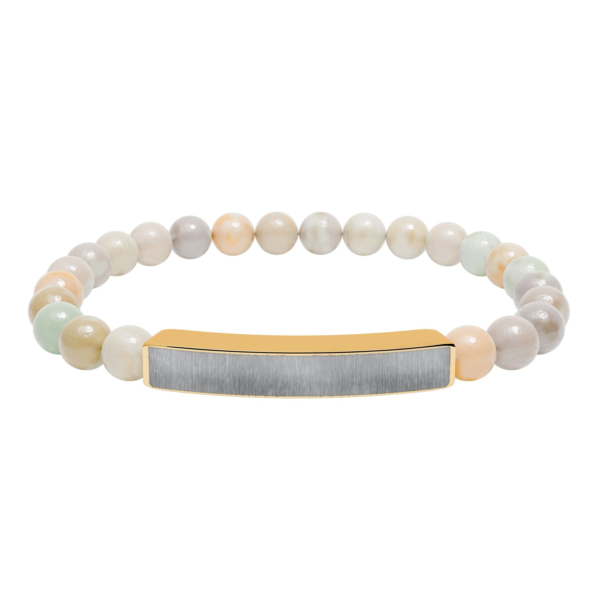 Engravable Natural Stone Stretch Bar Bracelet