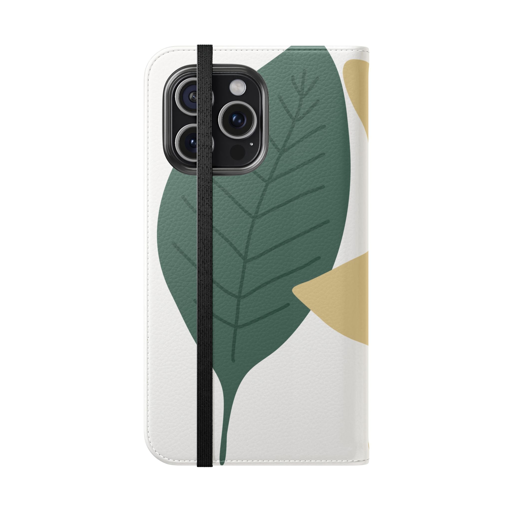 Botanical Leaf Flip Phone Case — Floral Wallet Flip Case with Card Slots