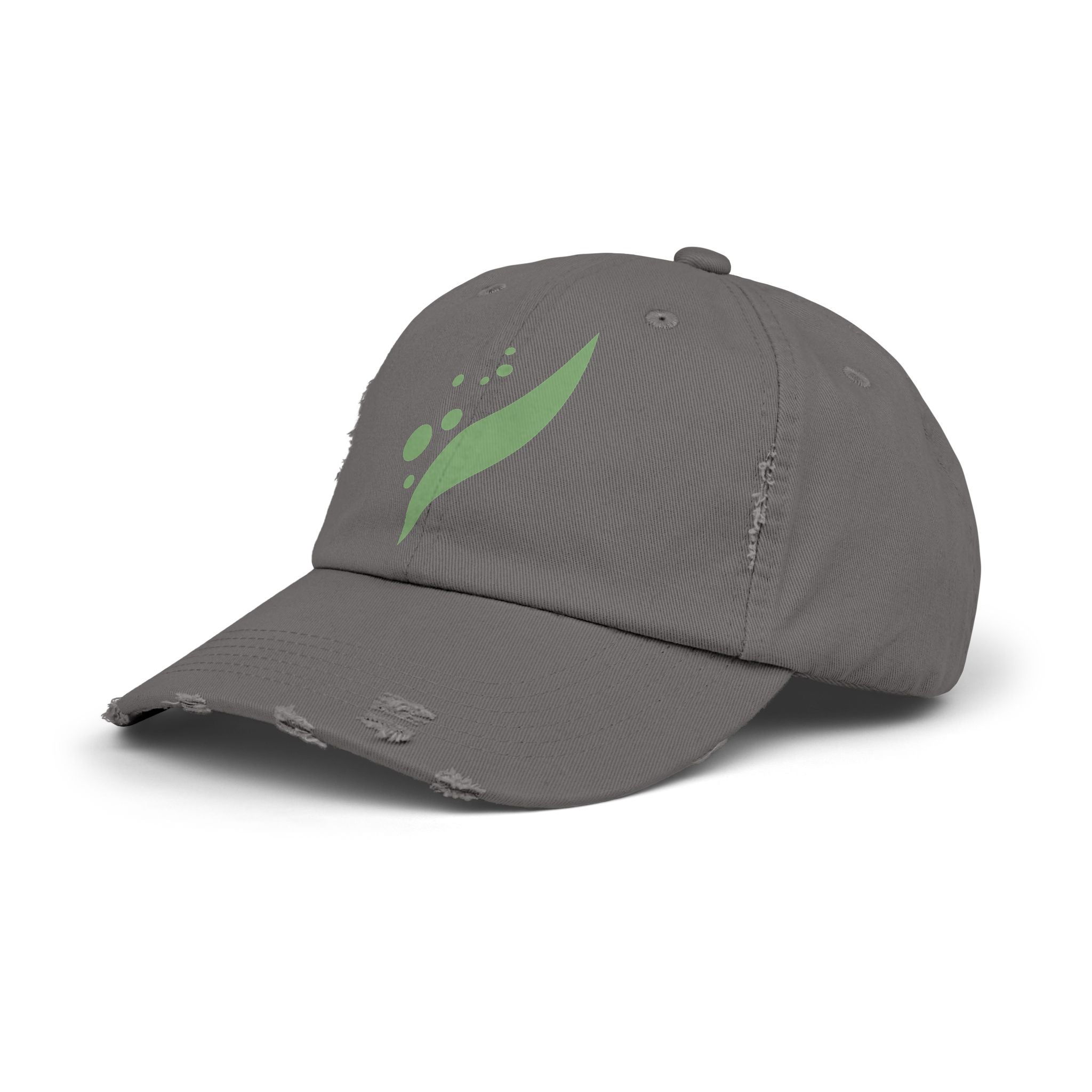 Distressed Leaf Logo Cap — Eco Minimalist Dad Hat