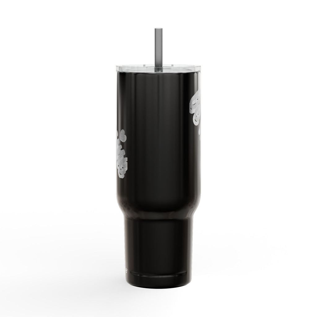 40oz Engraved Insulated Tumbler with Lid — 'Ice Vibes' Cool Script