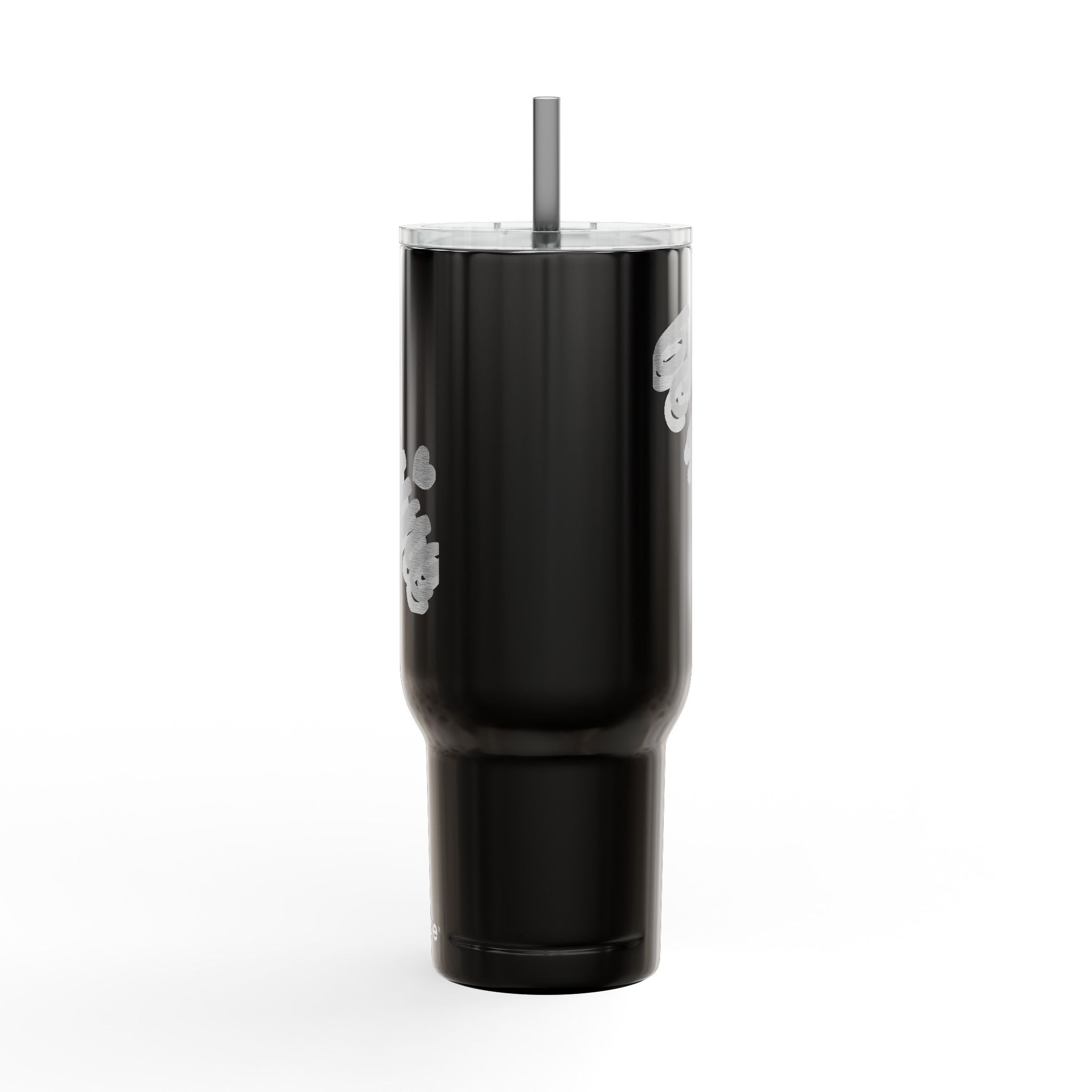 40oz Engraved Insulated Tumbler with Lid — 'Ice Vibes' Cool Script