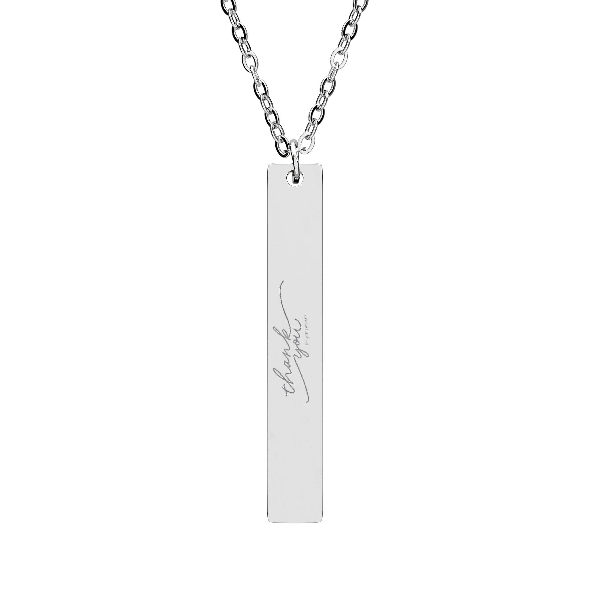 Engravable Vertical Bar Necklace — Personalized Minimalist Pendant
