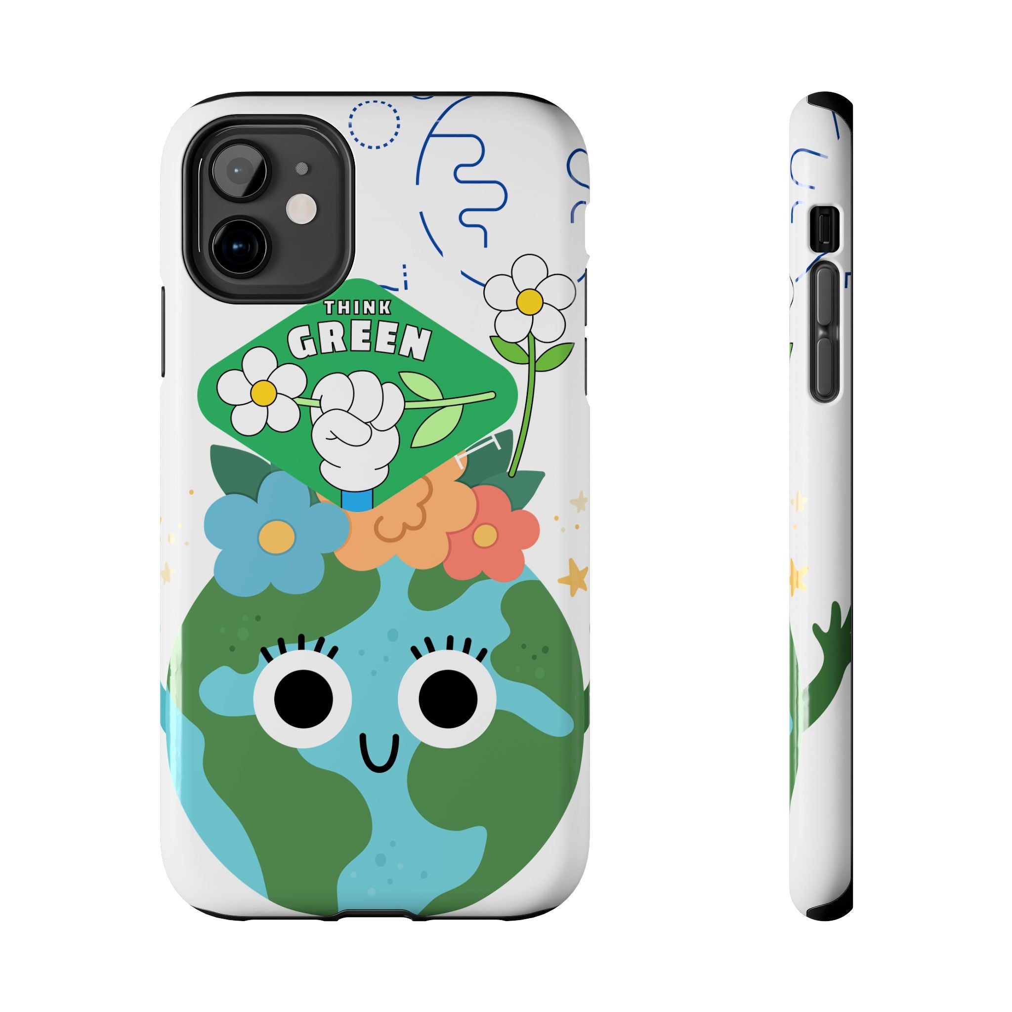 Eco Cute 'Think Green' Tough Phone Case — Earth Day Protective iPhone Cover