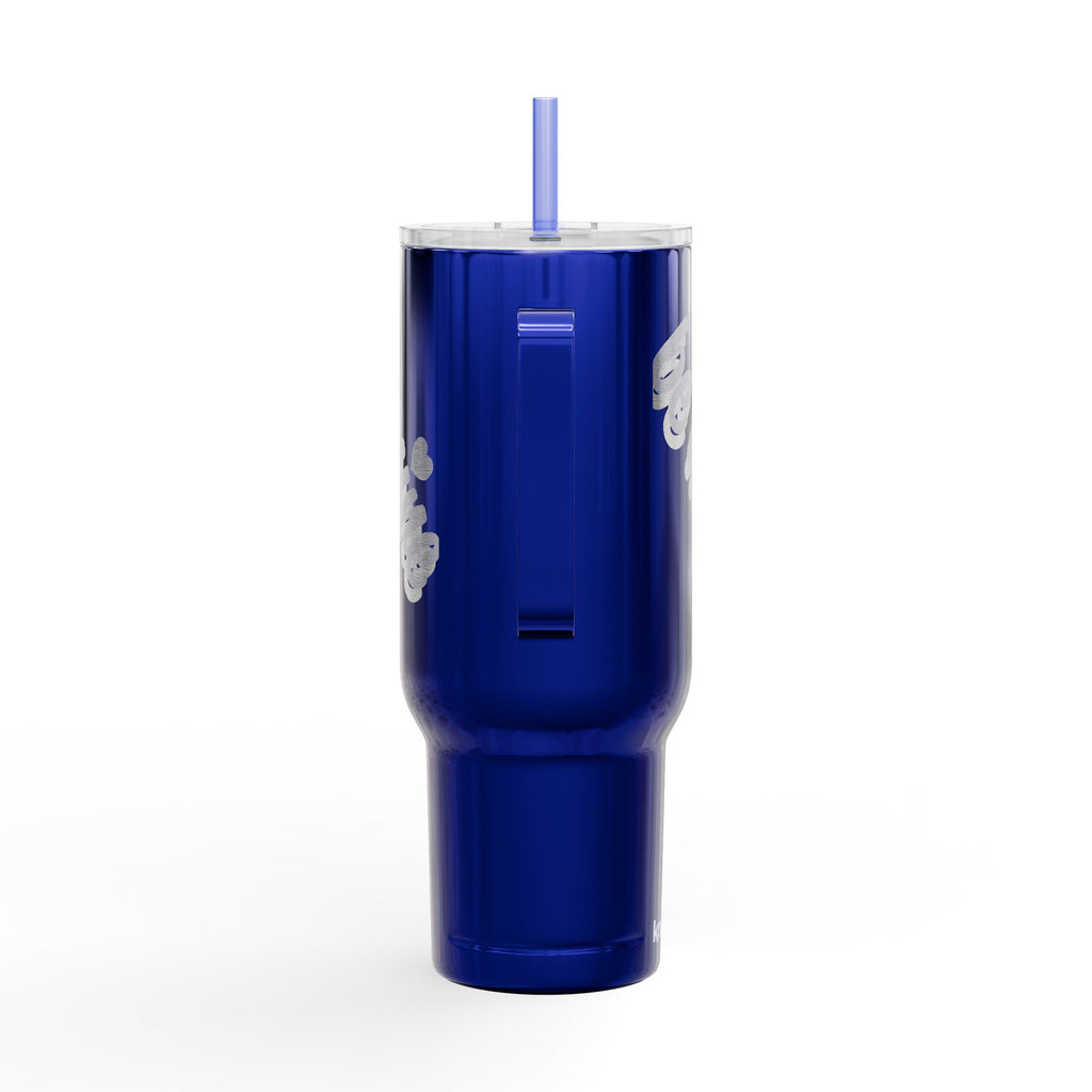 40oz Engraved Insulated Tumbler with Lid — 'Ice Vibes' Cool Script