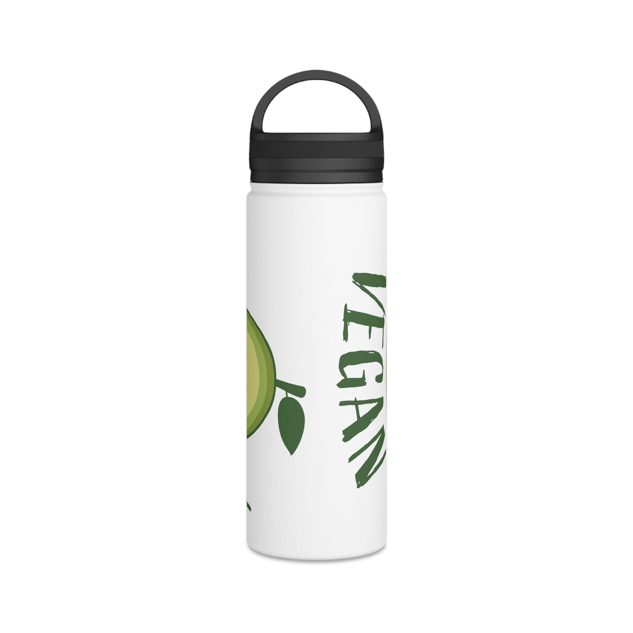 Avocado Vegan Stainless Steel Water Bottle with Handle Lid
