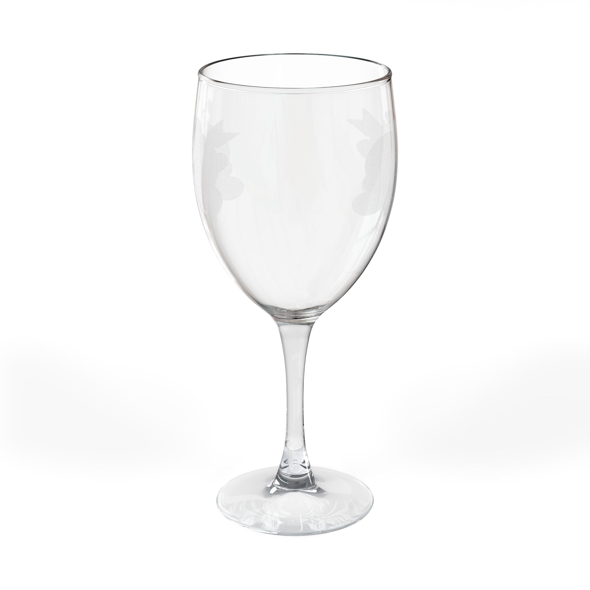 Engraved 10.5oz Wine Glass — Personalized Heart Monogram Stemware, Wedding & Anniversary Gift