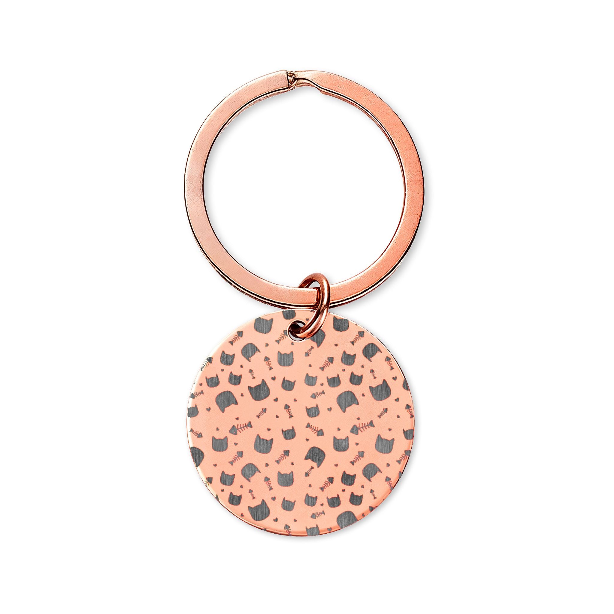 Engravable Stainless Steel Round Keychain — Custom Speckled Design