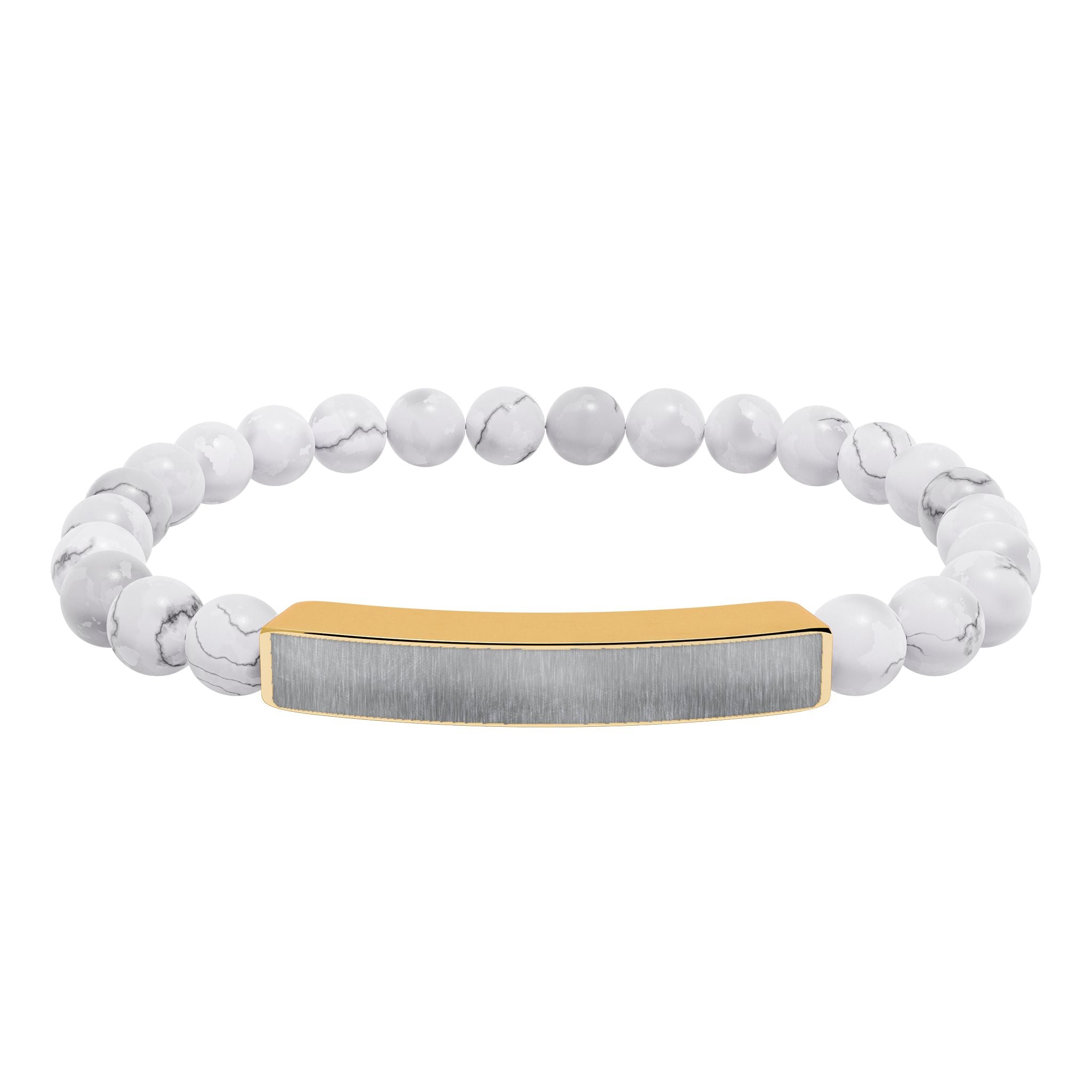 Engravable Natural Stone Stretch Bar Bracelet