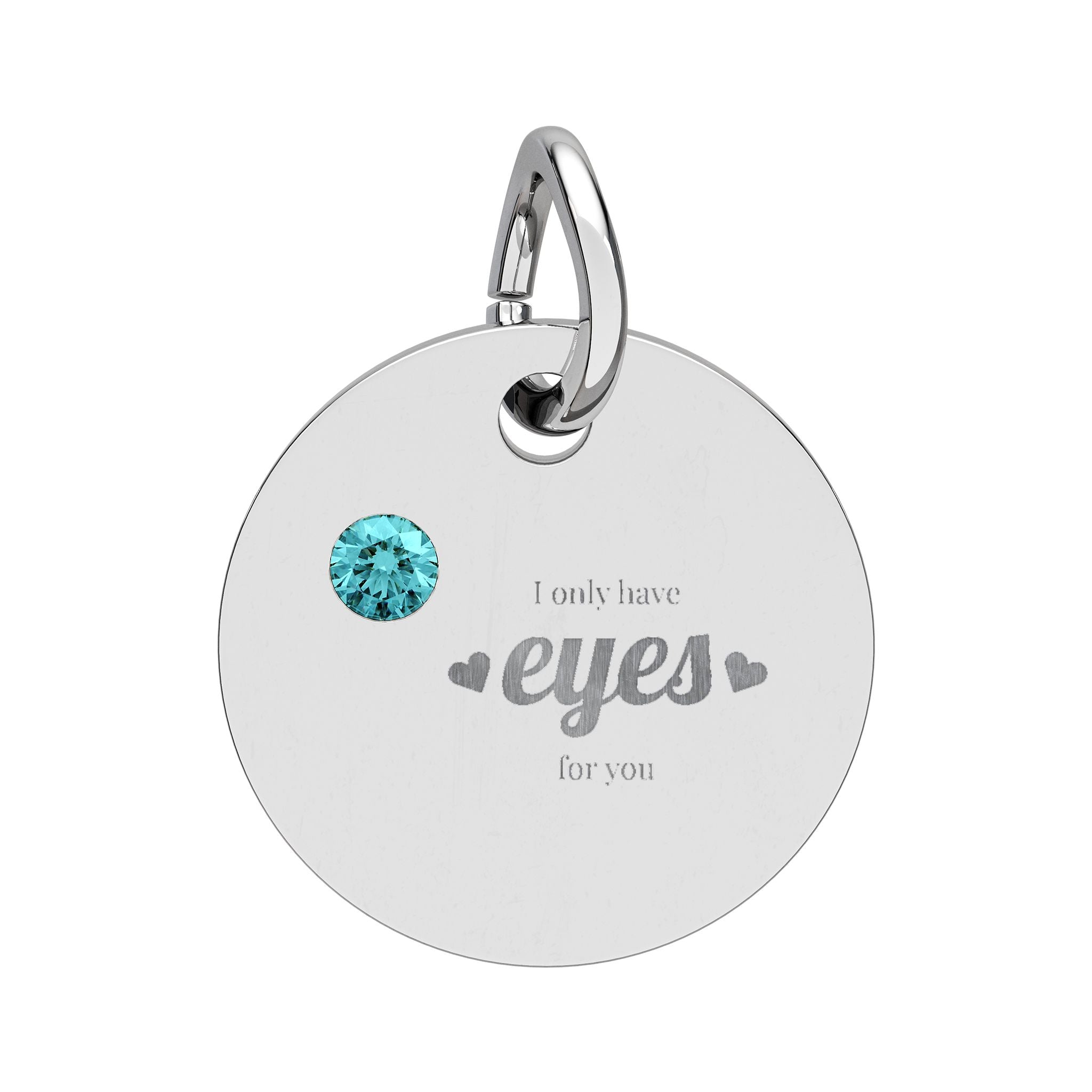 Engravable Birthstone Circle Charm — Personalized Initial/Name Pendant