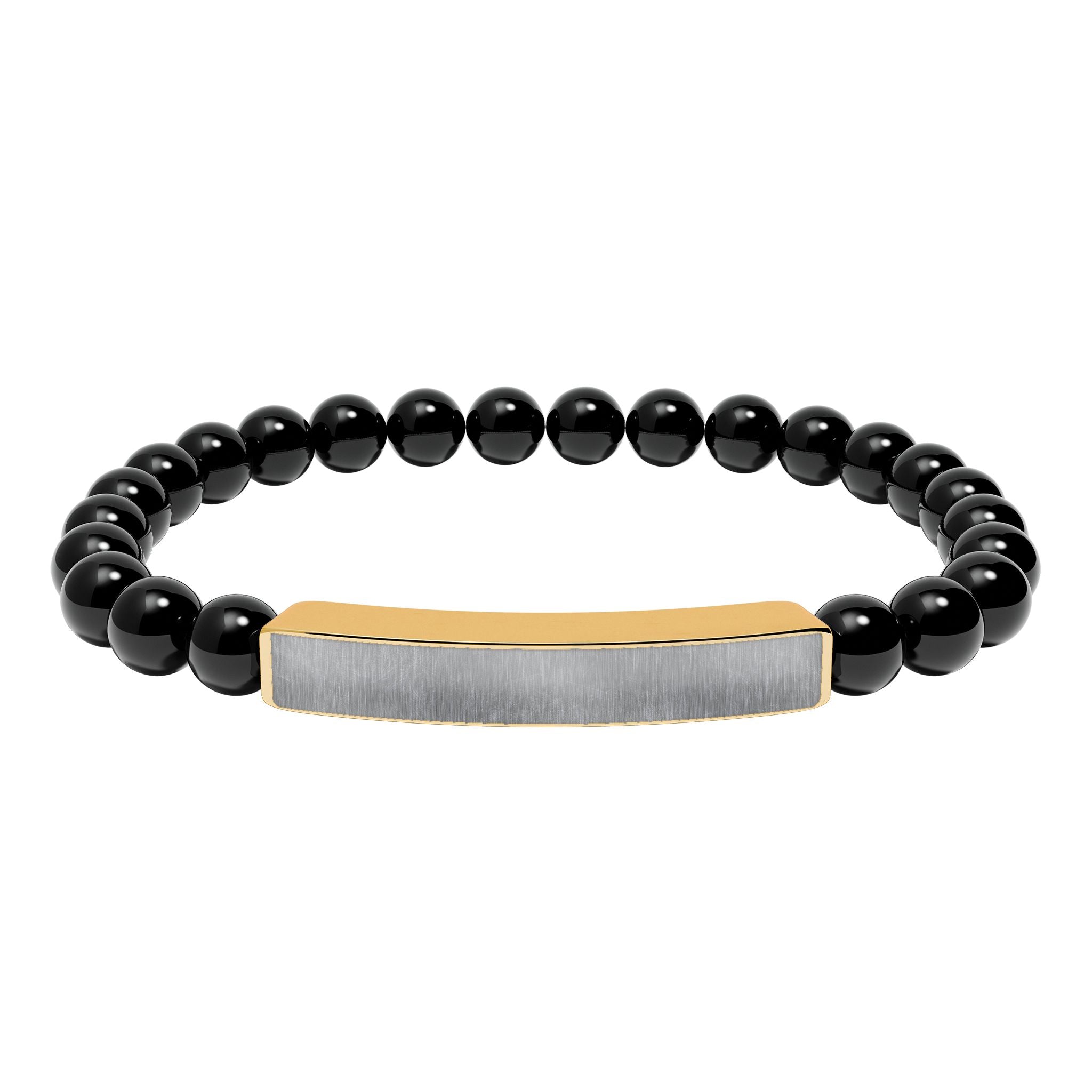 Engravable Natural Stone Stretch Bar Bracelet