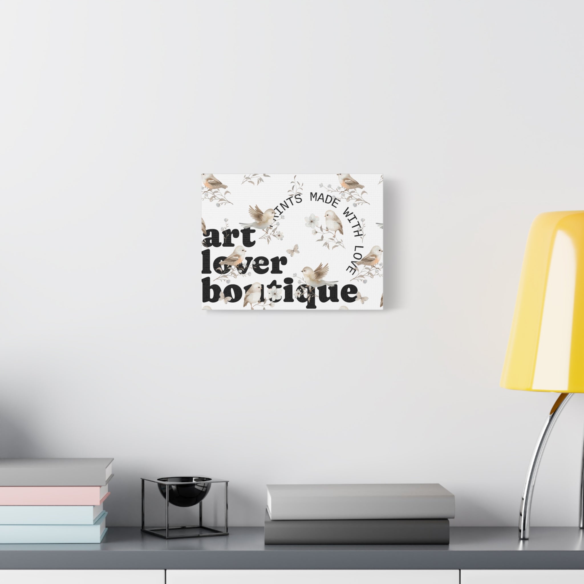 Birds & Blooms Matte Canvas Wall Art — 'Made With Love' Botanical Print