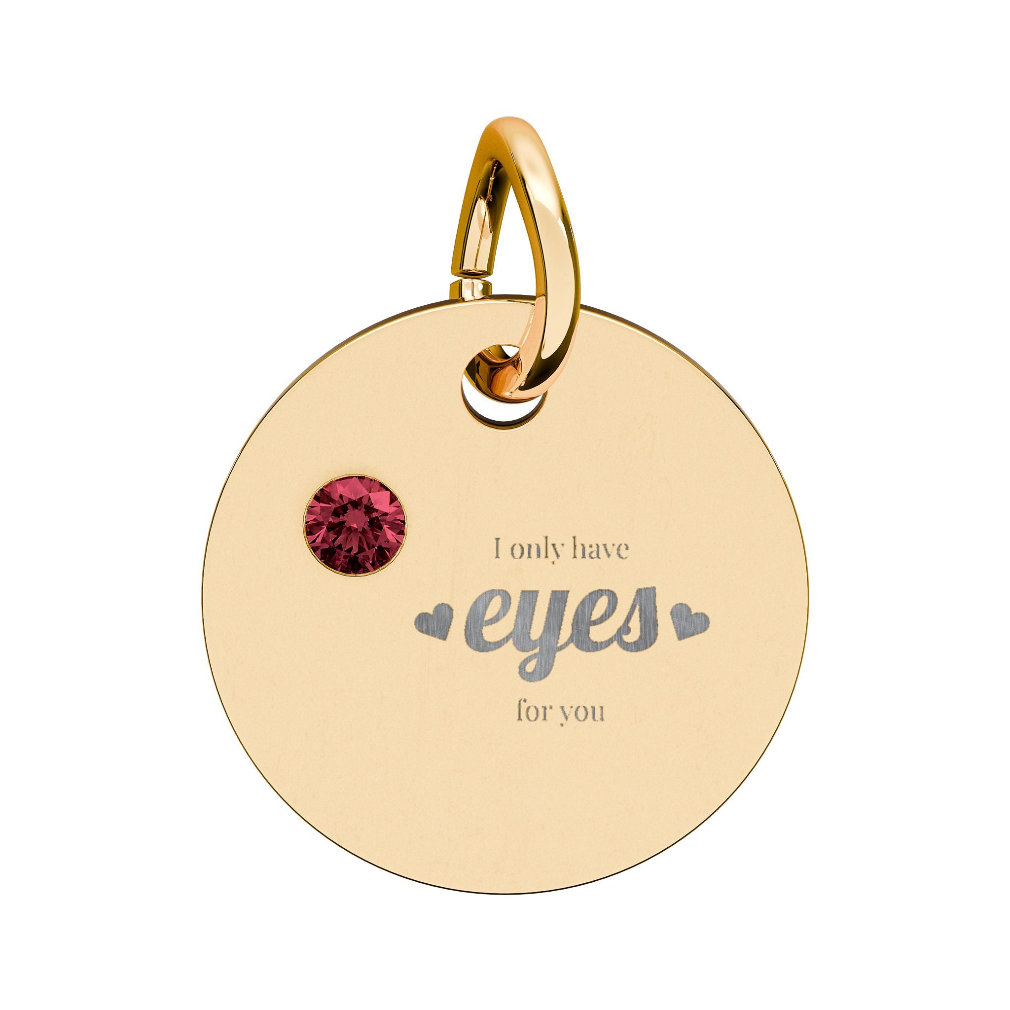 Engravable Birthstone Circle Charm — Personalized Initial/Name Pendant