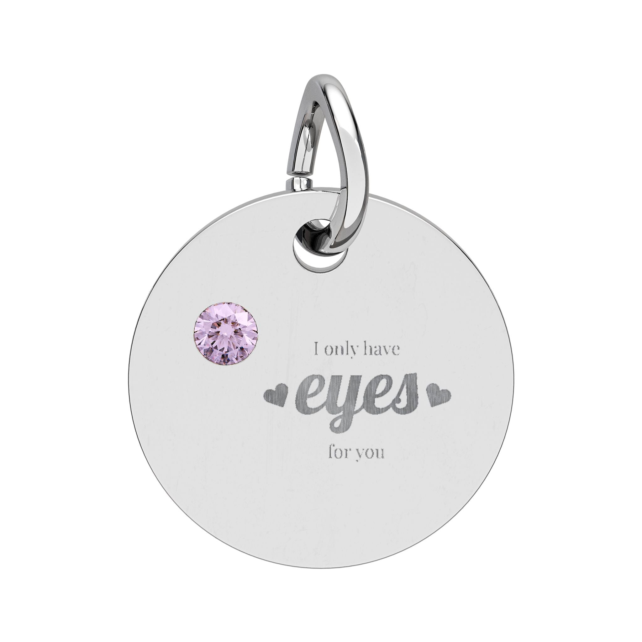 Engravable Birthstone Circle Charm — Personalized Initial/Name Pendant