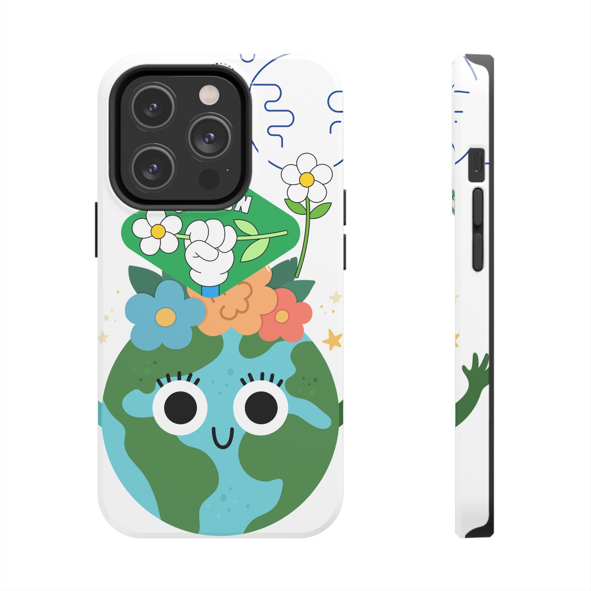 Eco Cute 'Think Green' Tough Phone Case — Earth Day Protective iPhone Cover