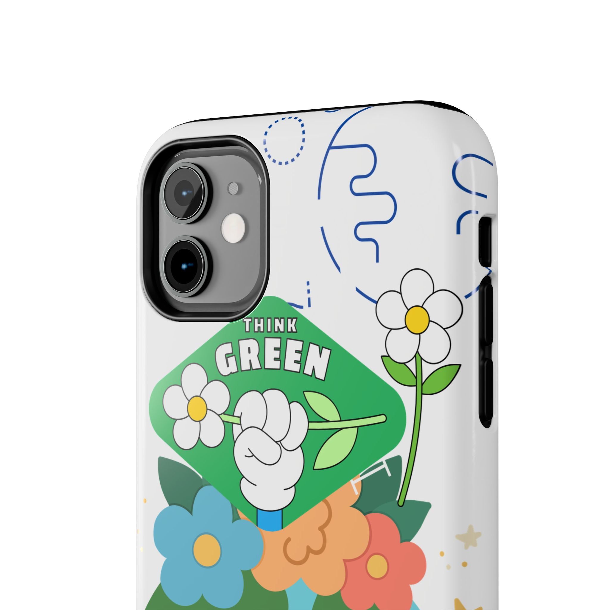 Eco Cute 'Think Green' Tough Phone Case — Earth Day Protective iPhone Cover
