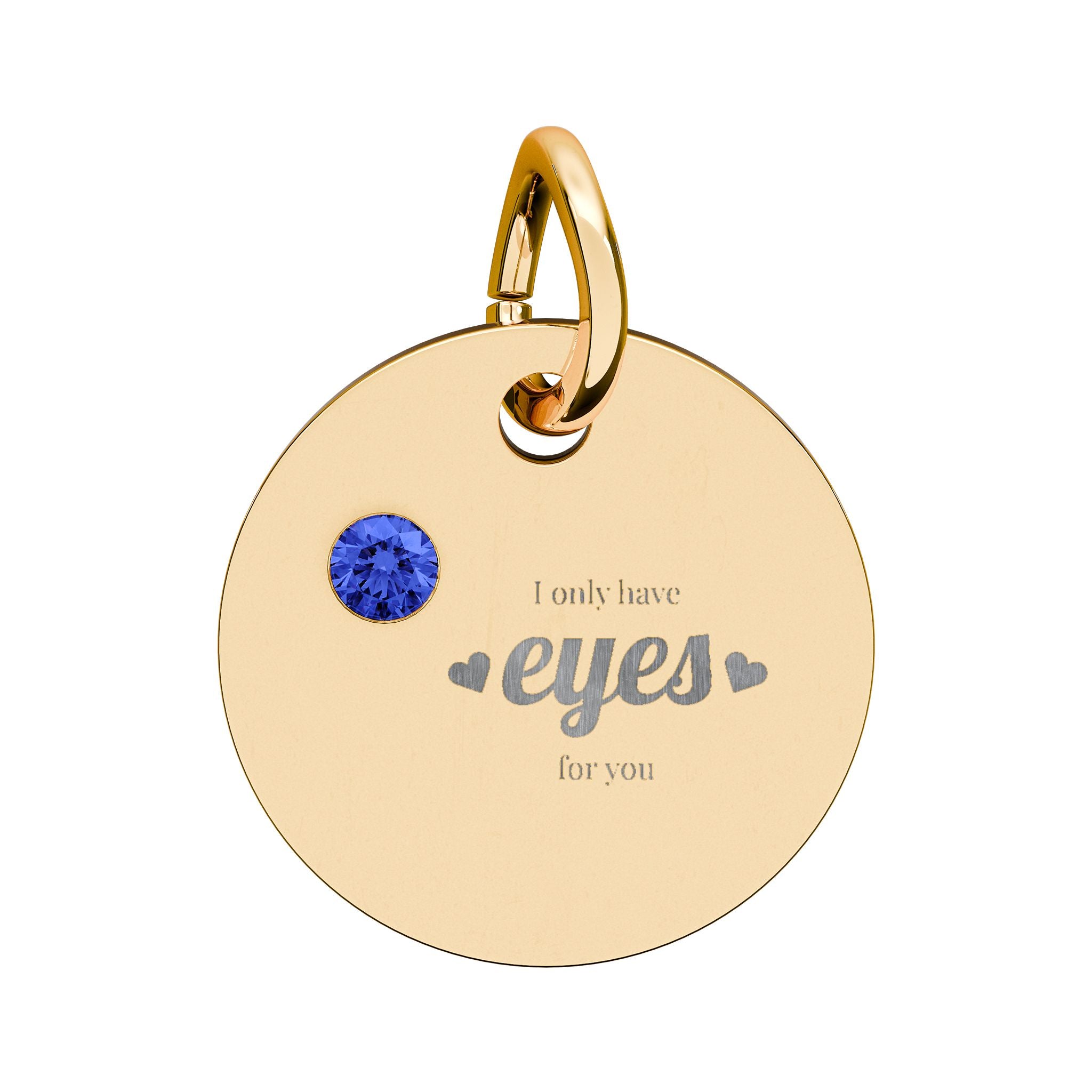 Engravable Birthstone Circle Charm — Personalized Initial/Name Pendant