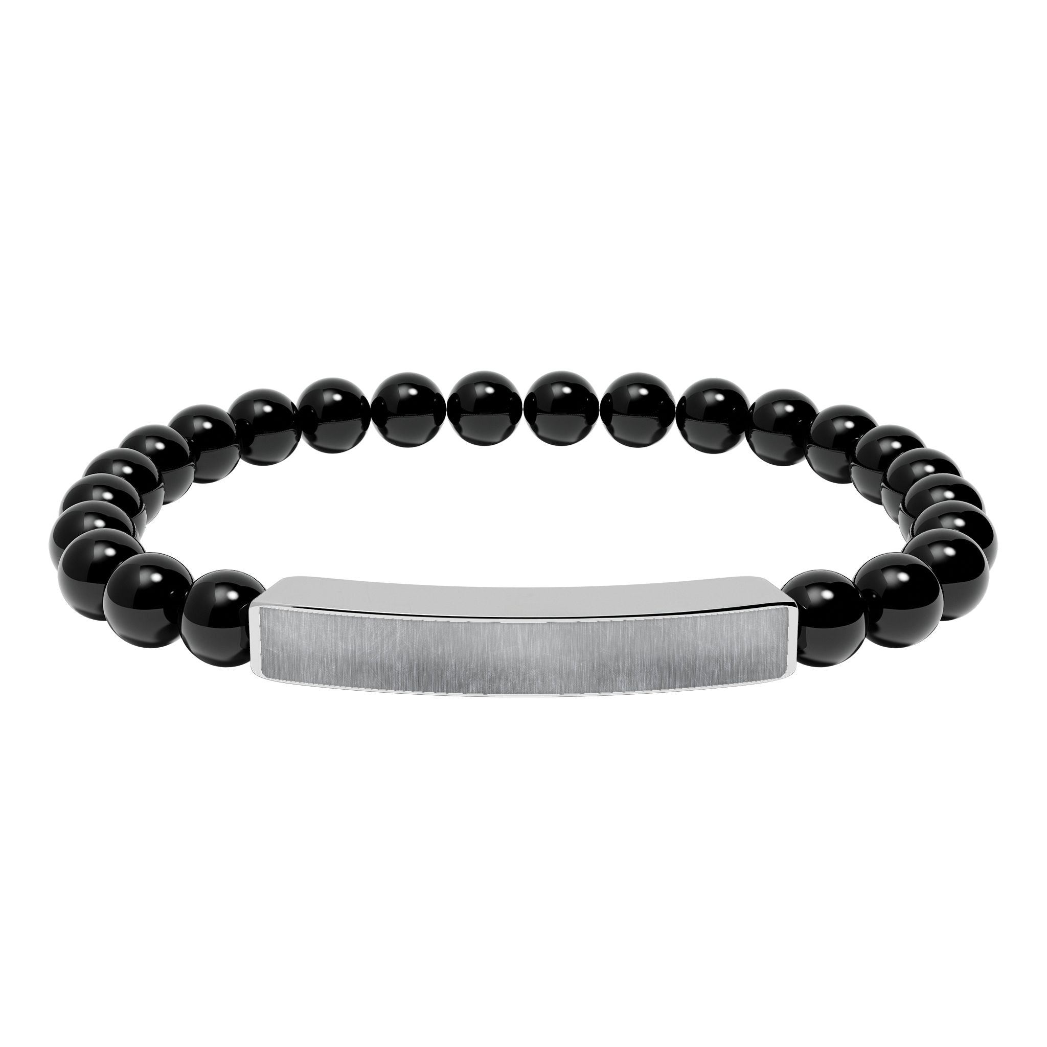 Engravable Natural Stone Stretch Bar Bracelet