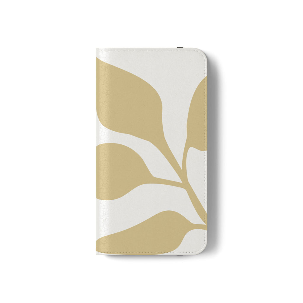 Botanical Leaf Flip Phone Case — Floral Wallet Flip Case with Card Slots