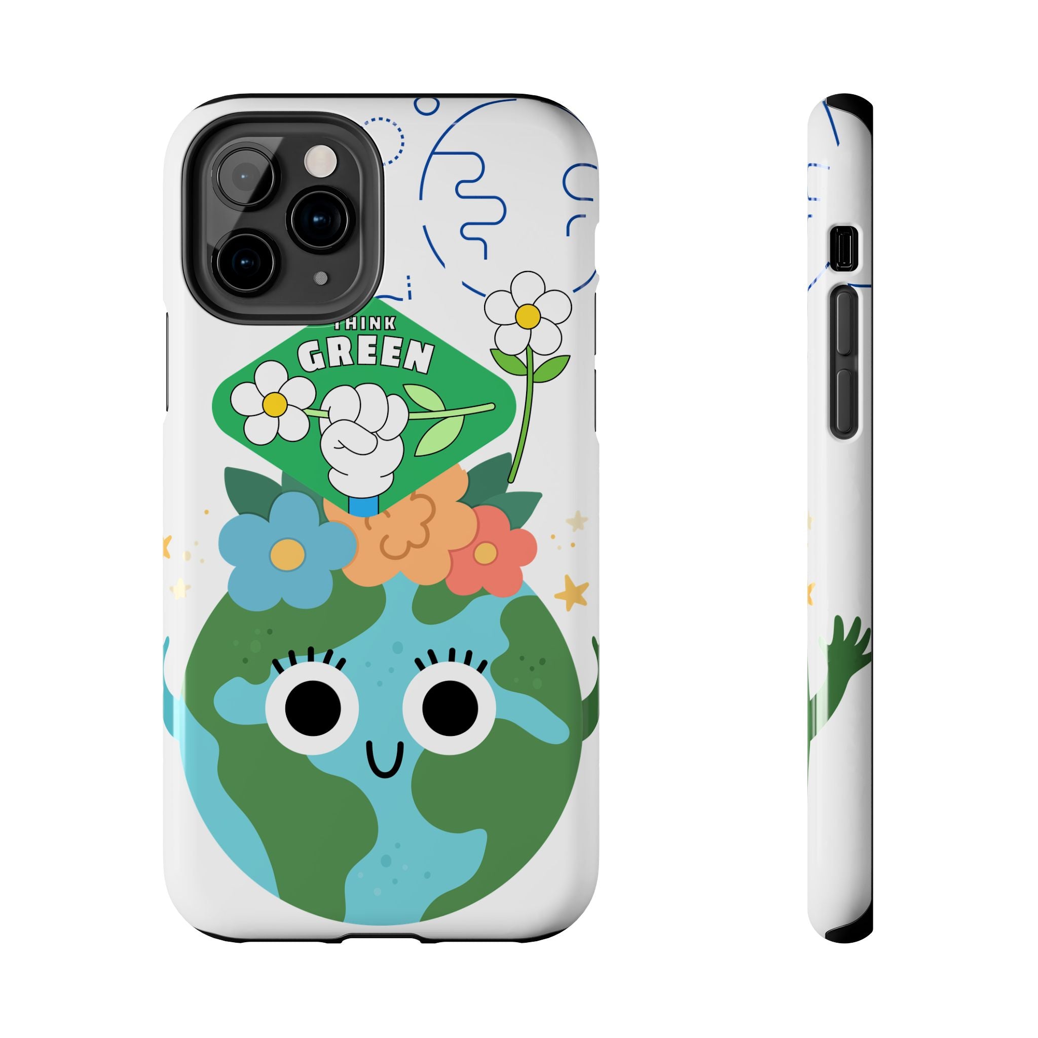 Eco Cute 'Think Green' Tough Phone Case — Earth Day Protective iPhone Cover