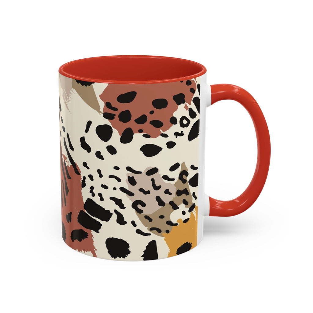 Abstract Animal Print Coffee Mug – Rustic Leopard Accent 11/15oz
