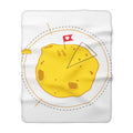 Cheese Moon Sherpa Fleece Blanket — Cute Planetary Snack Design