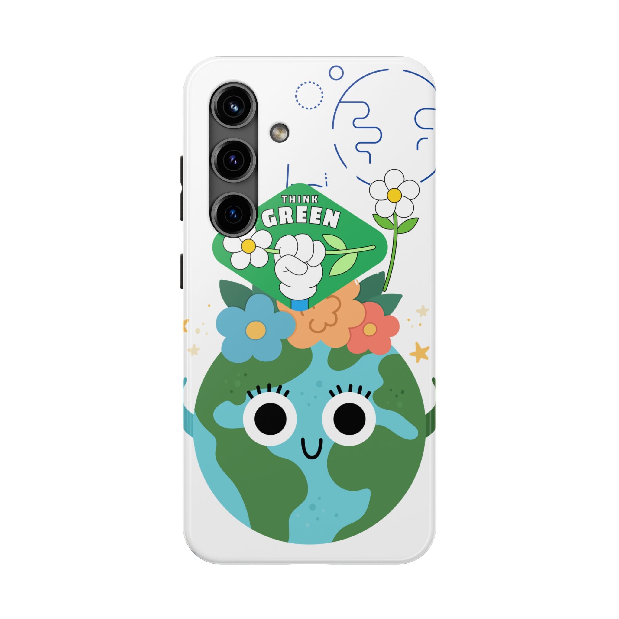 Eco Cute 'Think Green' Tough Phone Case — Earth Day Protective iPhone Cover