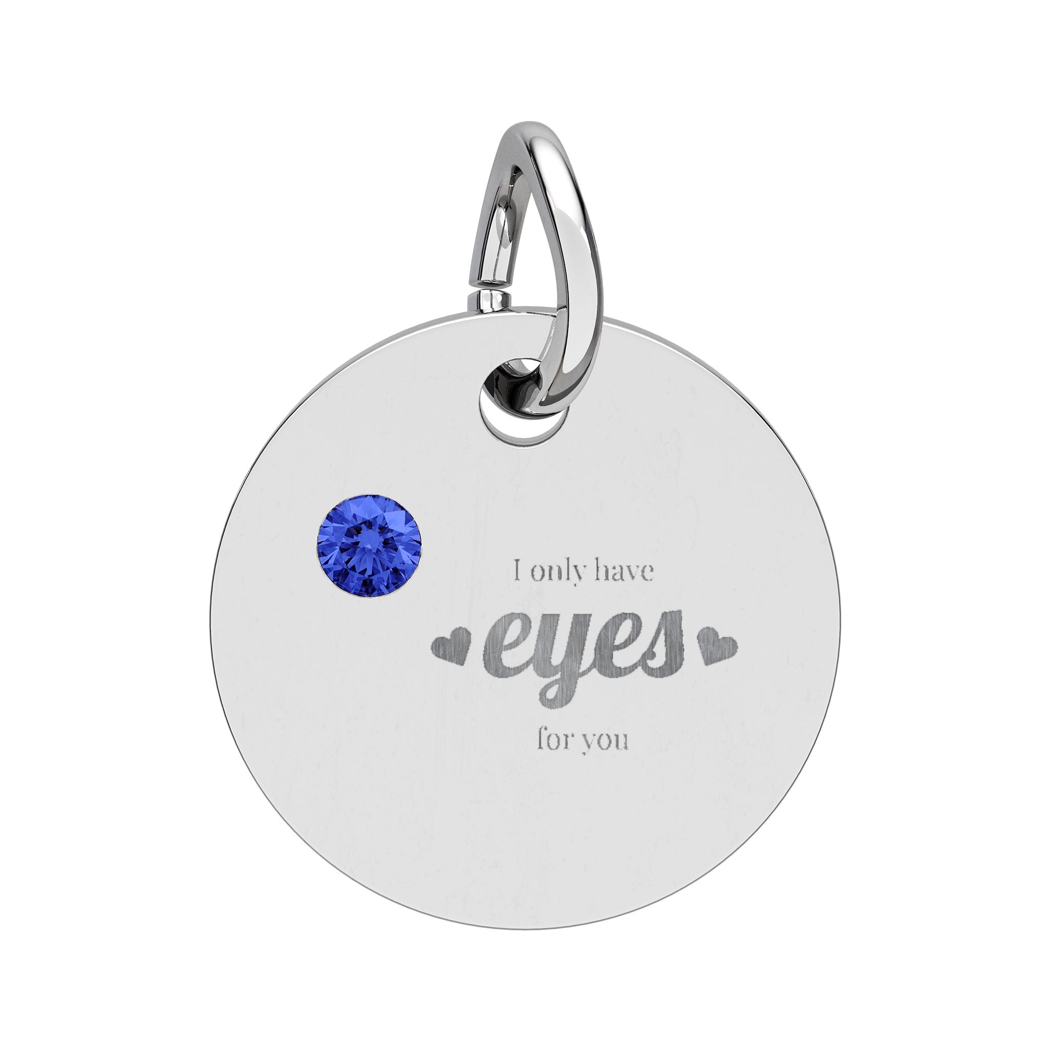 Engravable Birthstone Circle Charm — Personalized Initial/Name Pendant