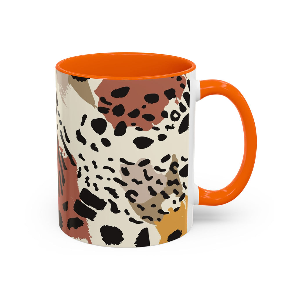 Abstract Animal Print Coffee Mug – Rustic Leopard Accent 11/15oz
