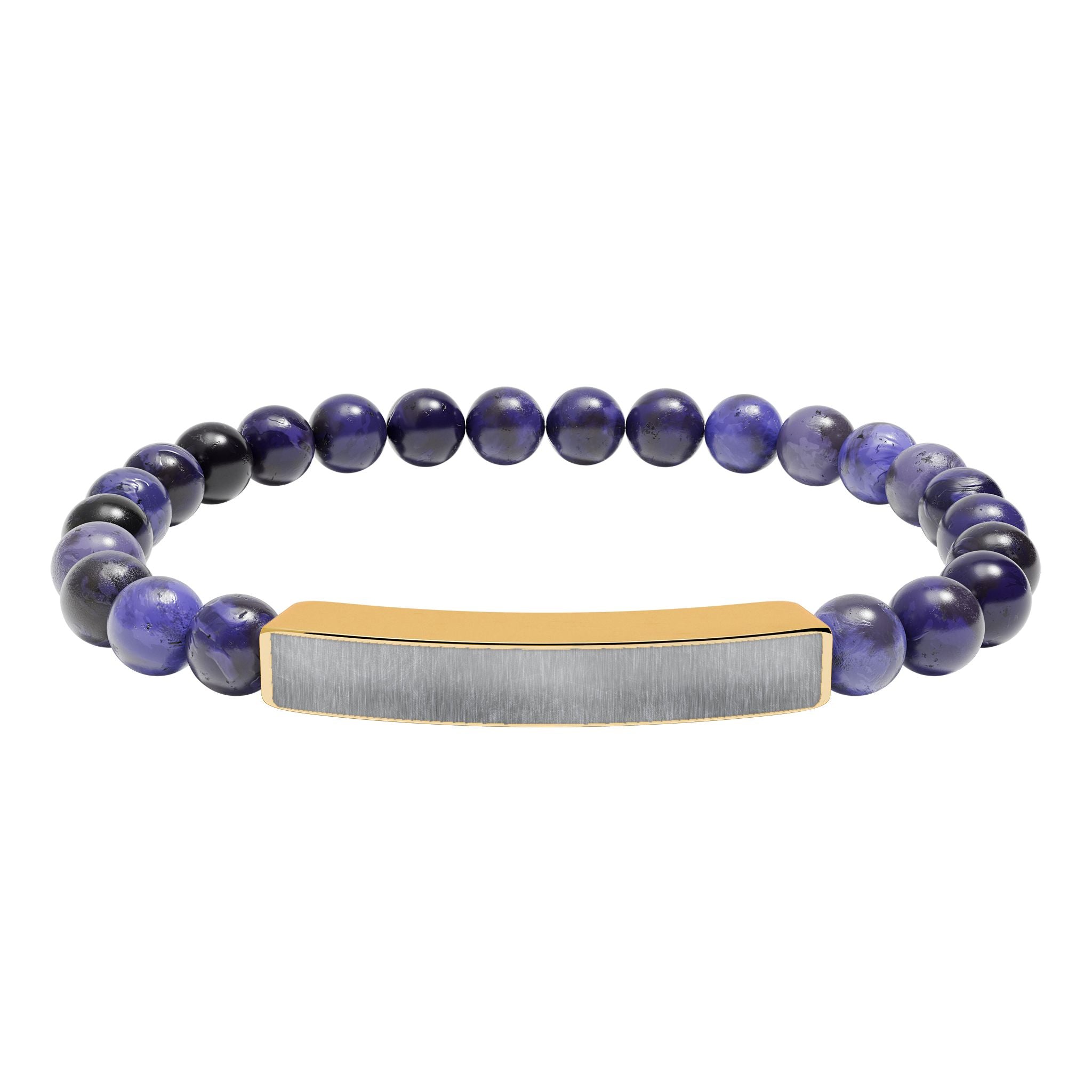 Engravable Natural Stone Stretch Bar Bracelet