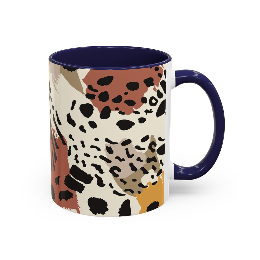 Abstract Animal Print Coffee Mug – Rustic Leopard Accent 11/15oz