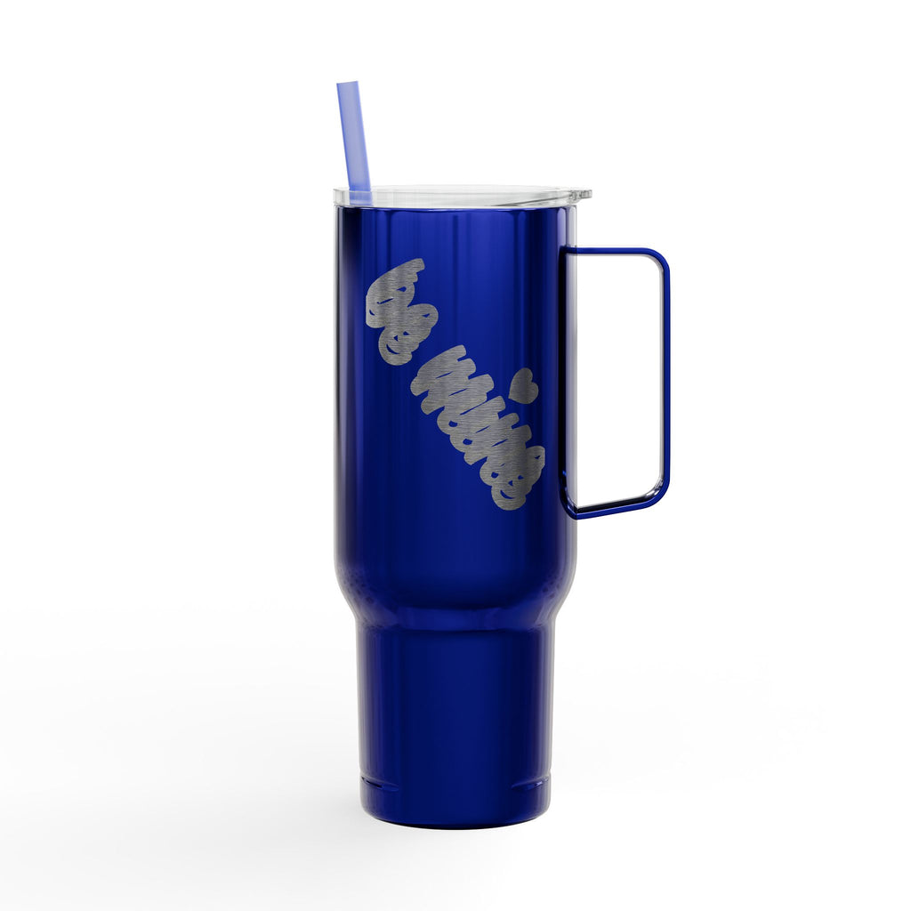 40oz Engraved Insulated Tumbler with Lid — 'Ice Vibes' Cool Script