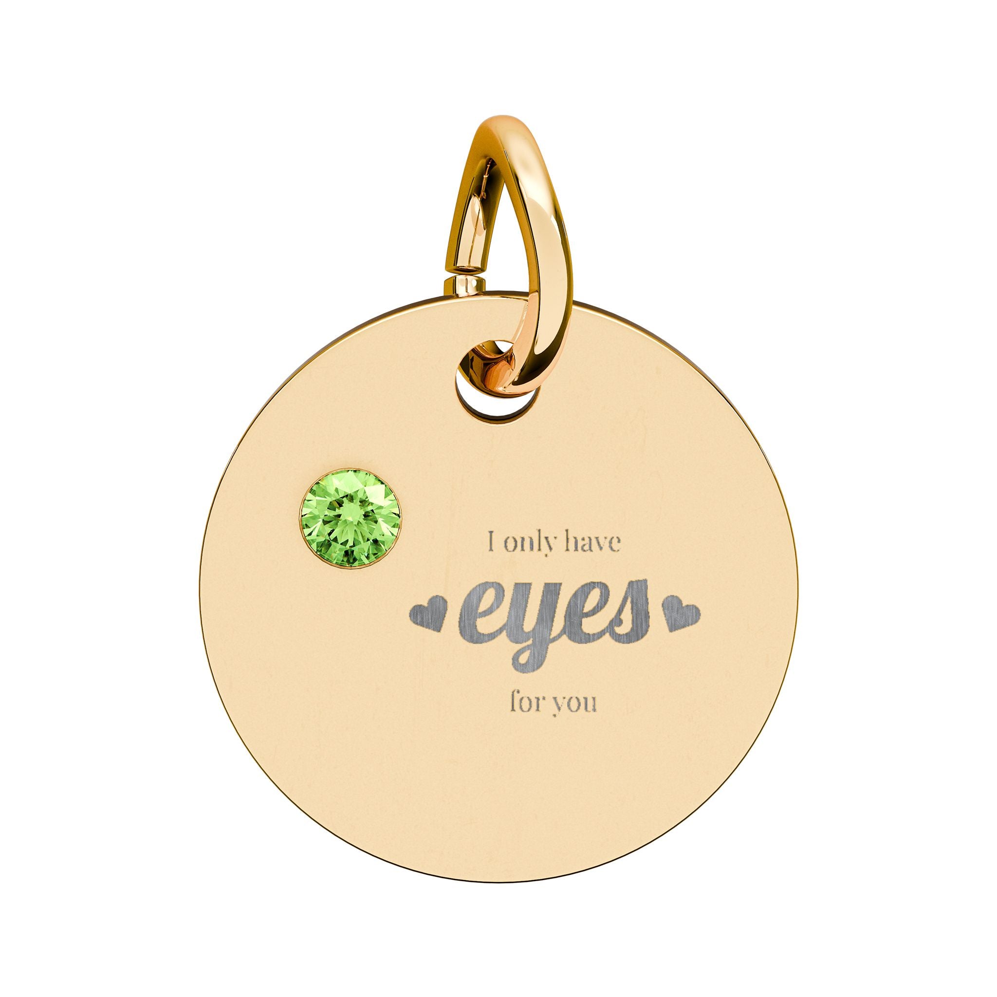 Engravable Birthstone Circle Charm — Personalized Initial/Name Pendant