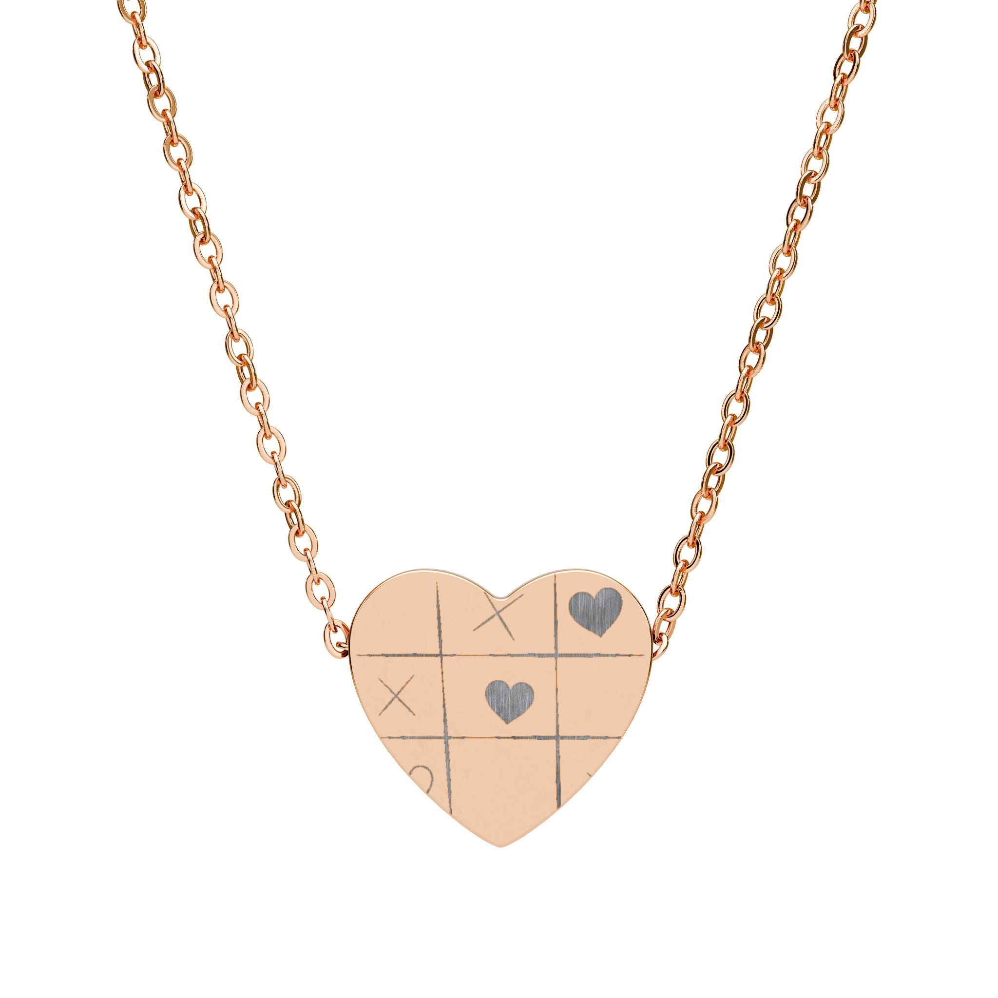 Engravable Heart Necklace — Personalized Grid Heart Pendant