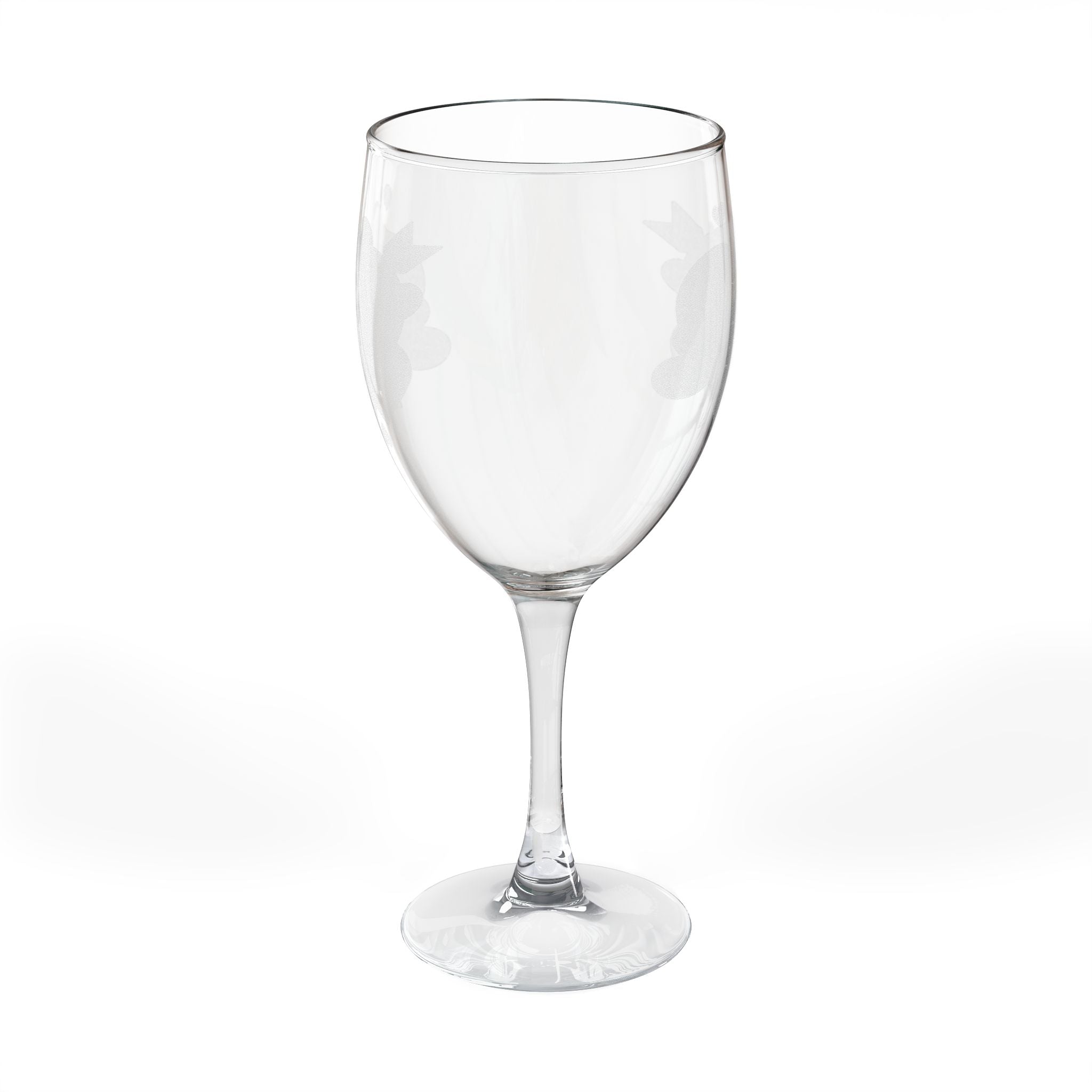 Engraved 10.5oz Wine Glass — Personalized Heart Monogram Stemware, Wedding & Anniversary Gift