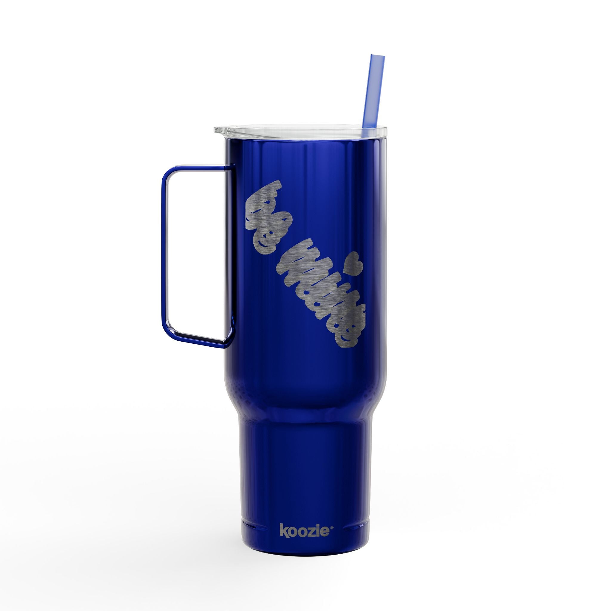 40oz Engraved Insulated Tumbler with Lid — 'Ice Vibes' Cool Script