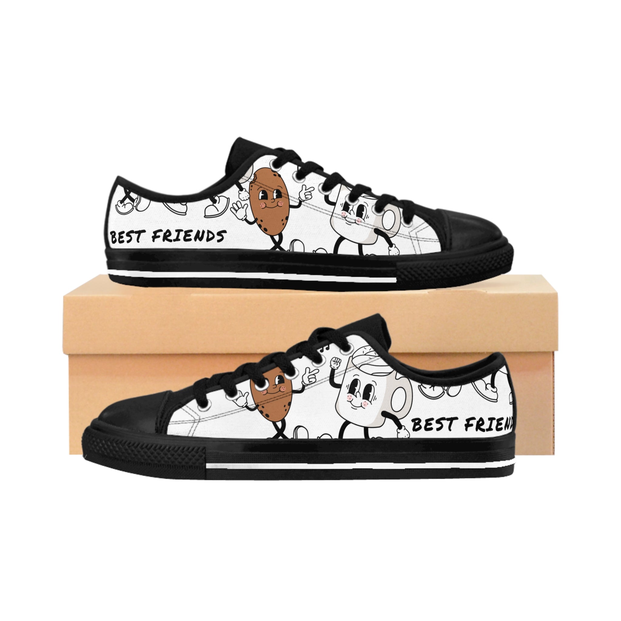 Best Friends Cartoon Sneakers — Men's Casual Printed Shoes