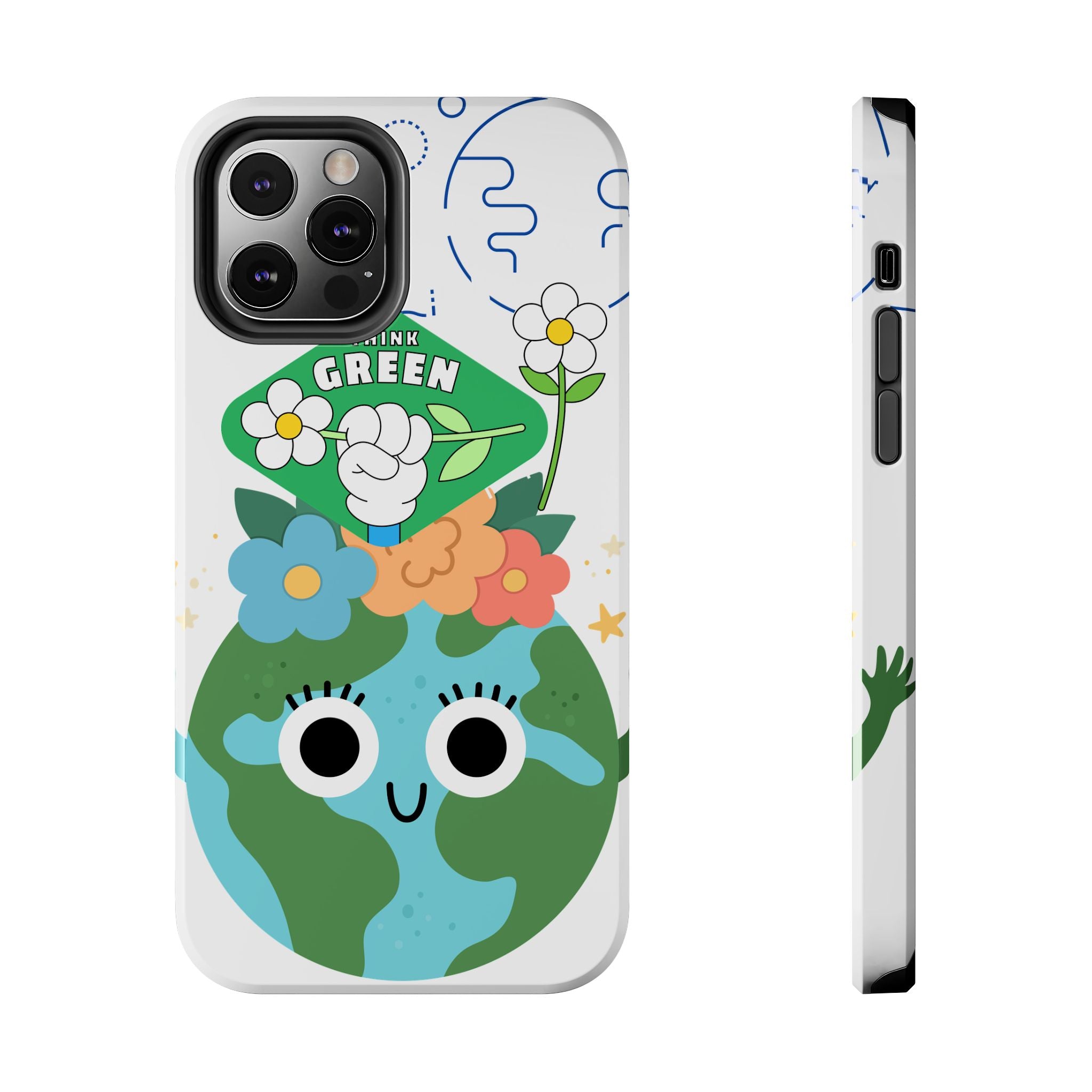 Eco Cute 'Think Green' Tough Phone Case — Earth Day Protective iPhone Cover