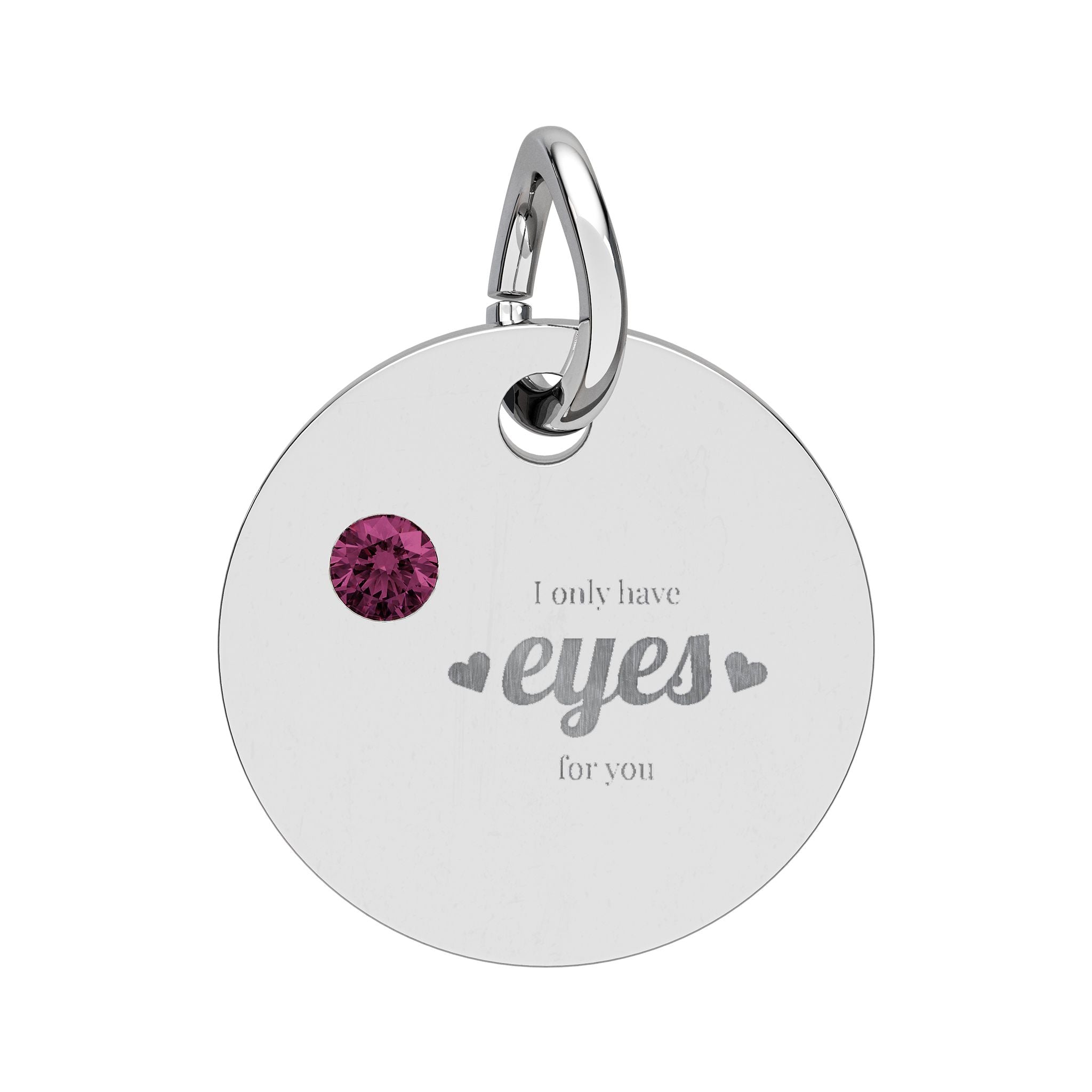 Engravable Birthstone Circle Charm — Personalized Initial/Name Pendant