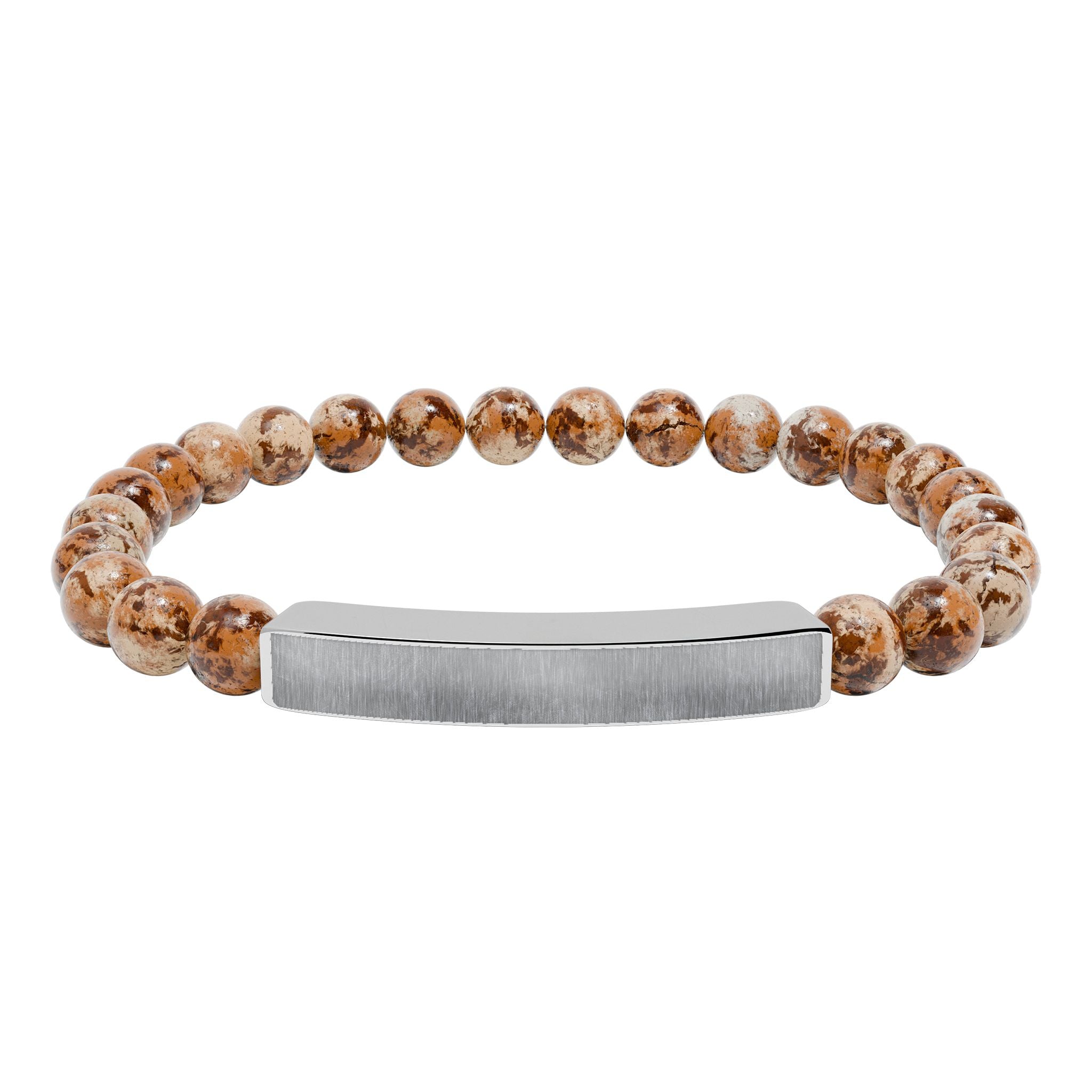 Engravable Natural Stone Stretch Bar Bracelet