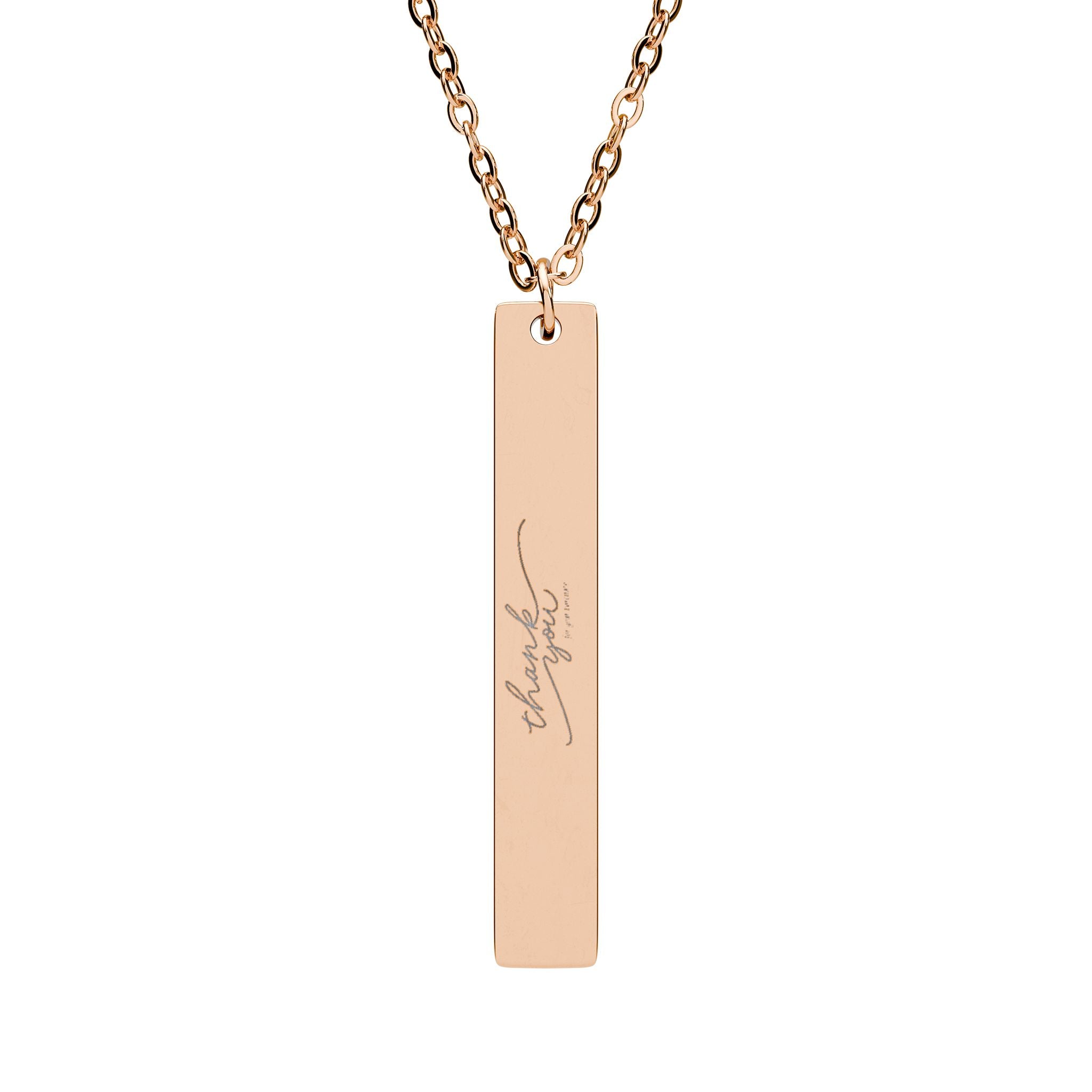 Engravable Vertical Bar Necklace — Personalized Minimalist Pendant