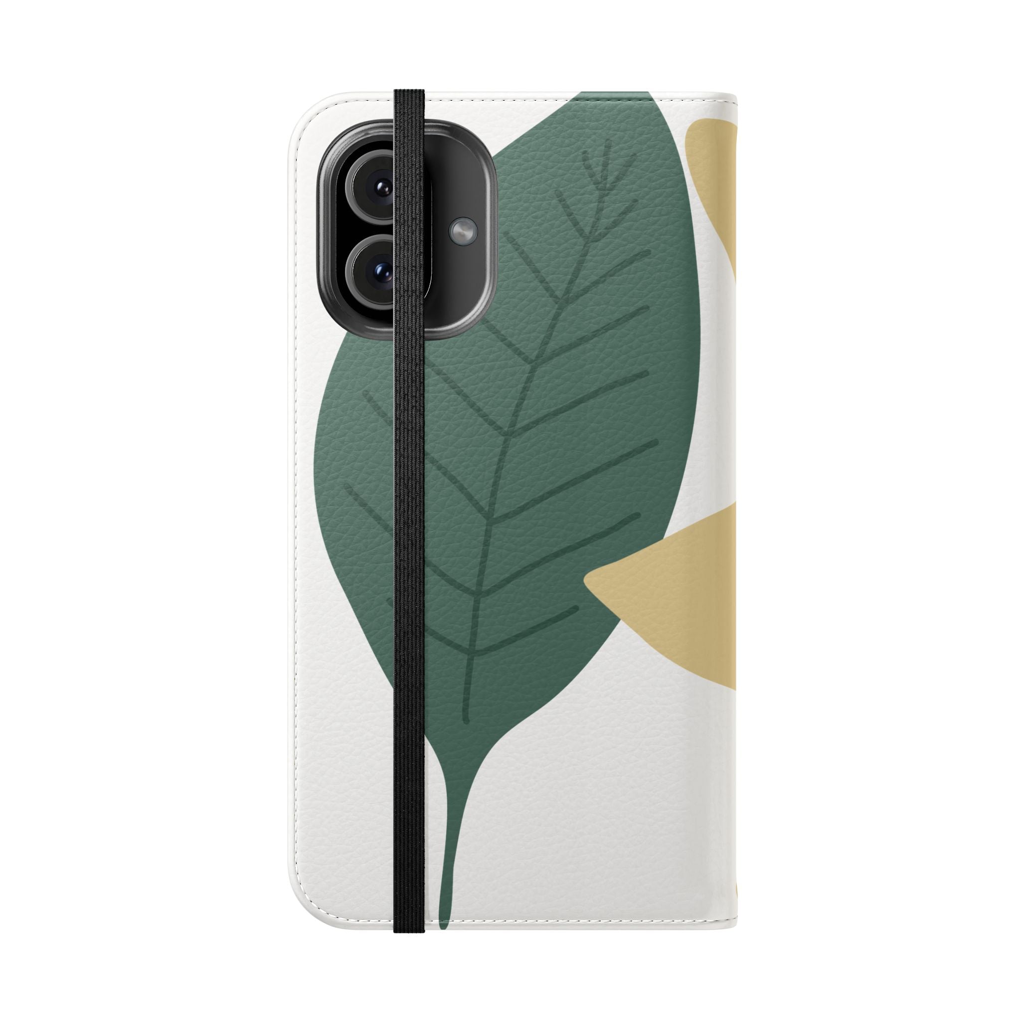 Botanical Leaf Flip Phone Case — Floral Wallet Flip Case with Card Slots