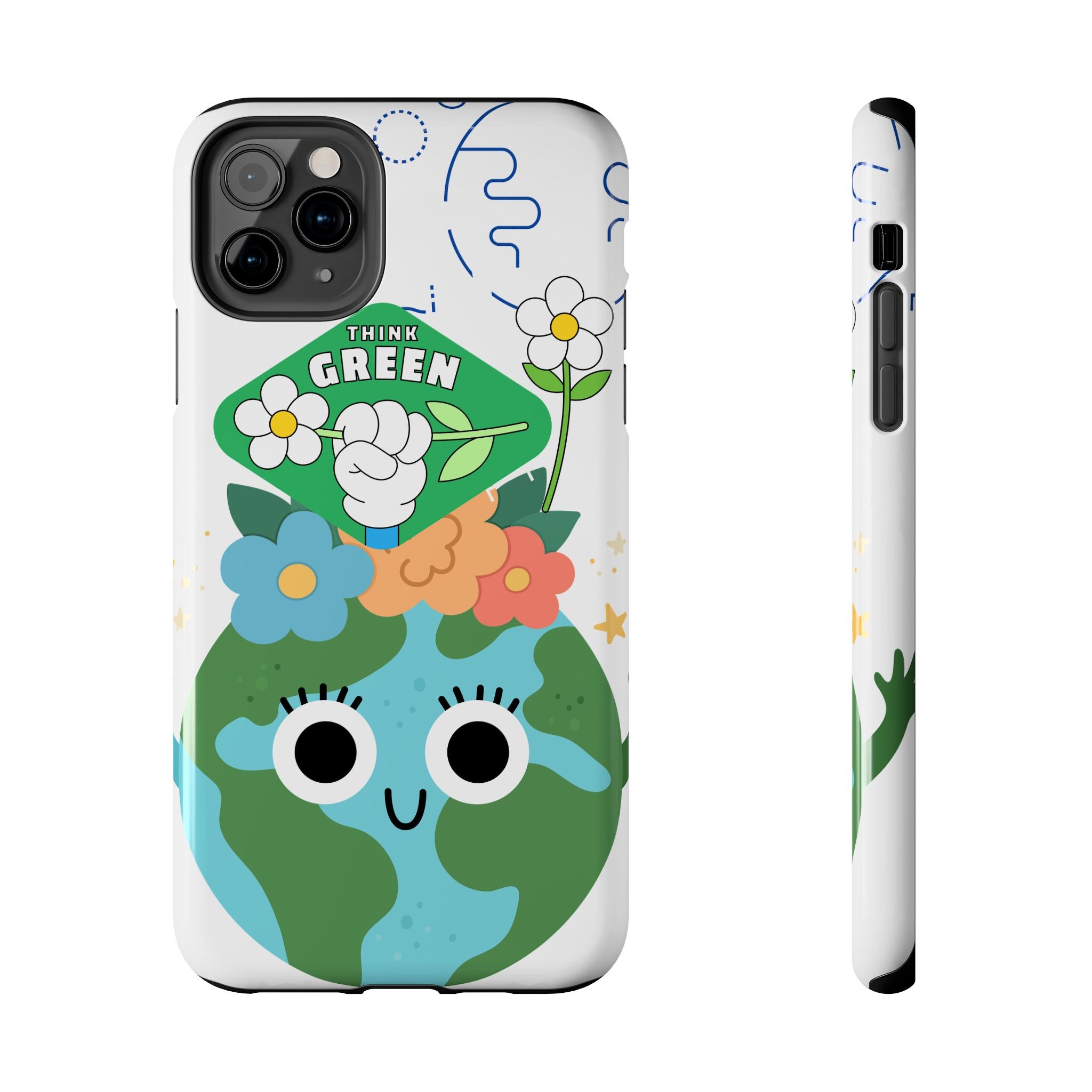 Eco Cute 'Think Green' Tough Phone Case — Earth Day Protective iPhone Cover
