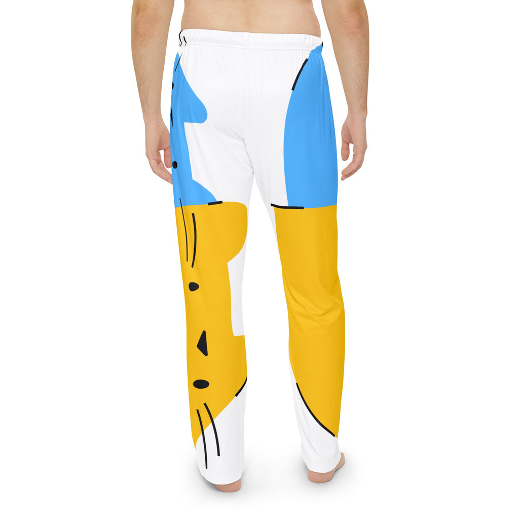 Cute Cat Pattern Pajama Pants — Cozy Graphic Sleepwear for Men