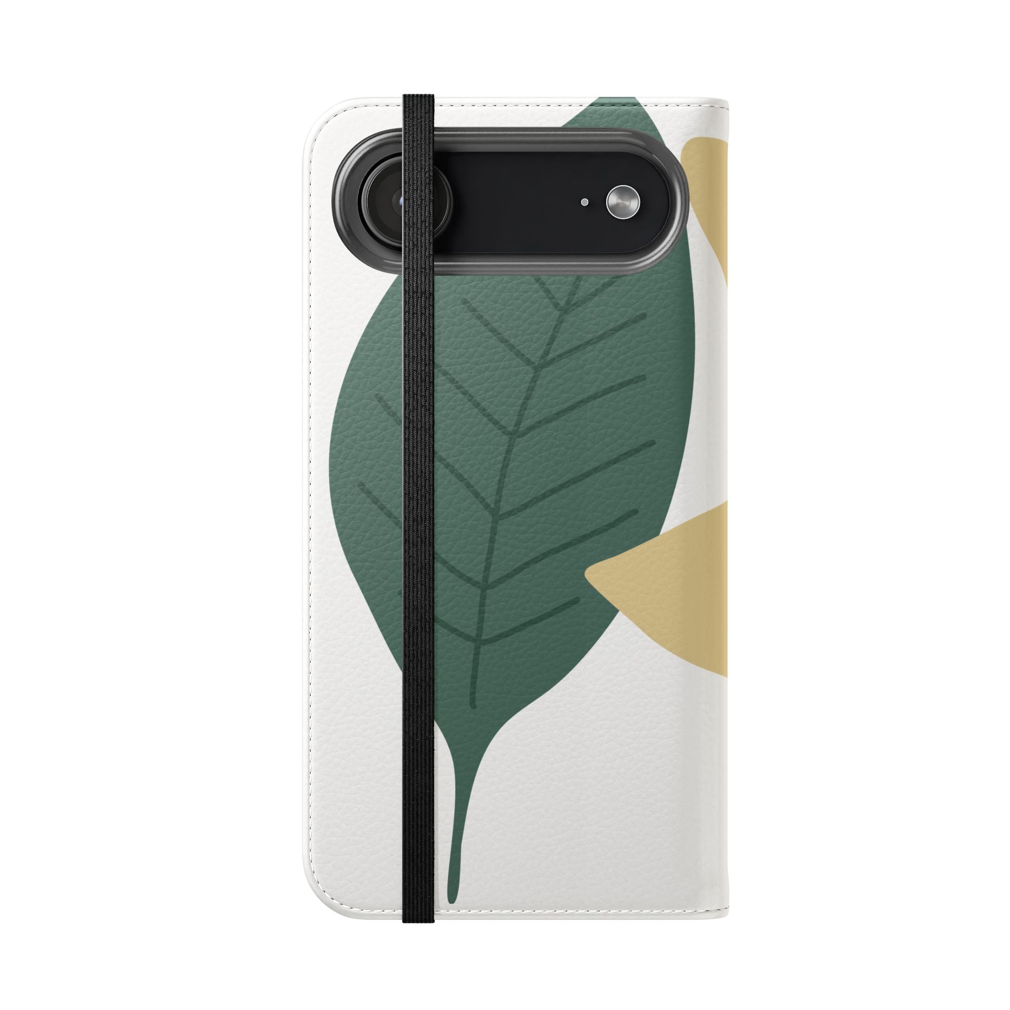 Botanical Leaf Flip Phone Case — Floral Wallet Flip Case with Card Slots