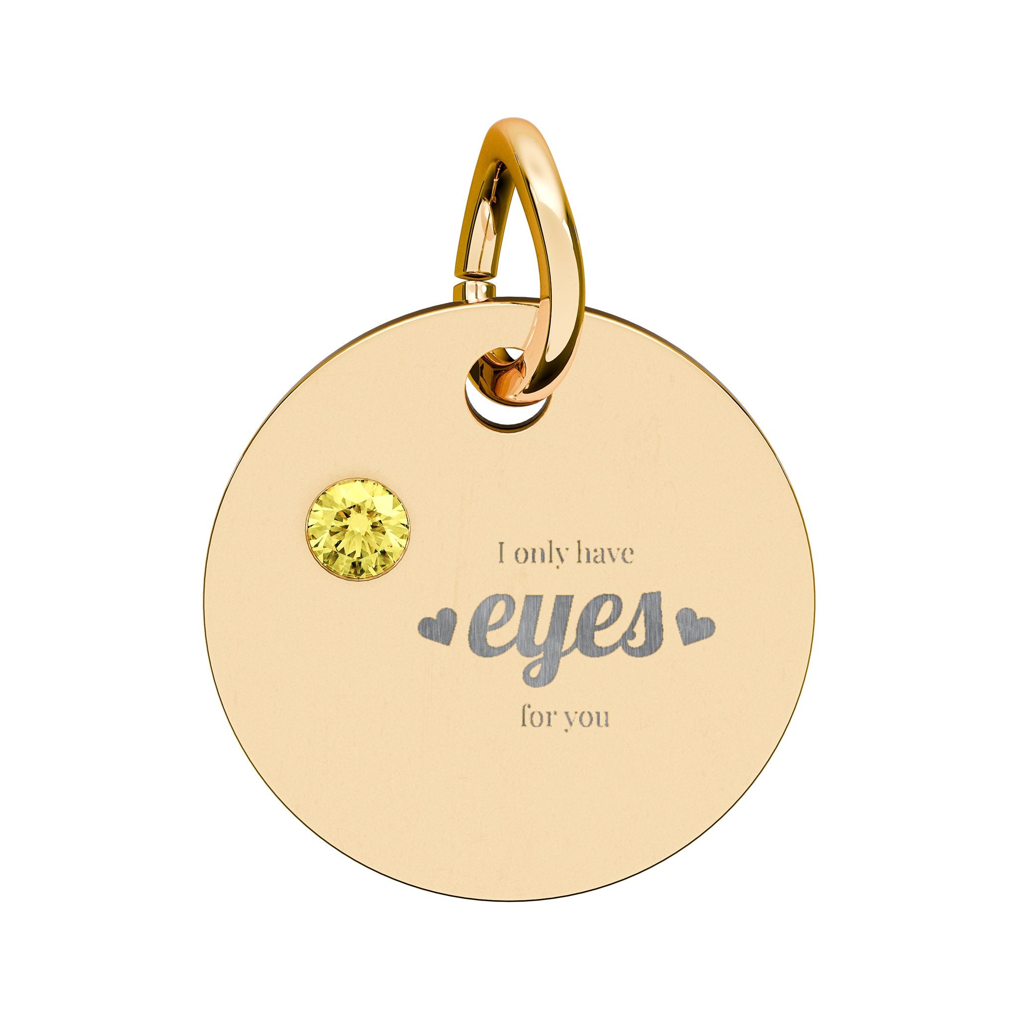 Engravable Birthstone Circle Charm — Personalized Initial/Name Pendant