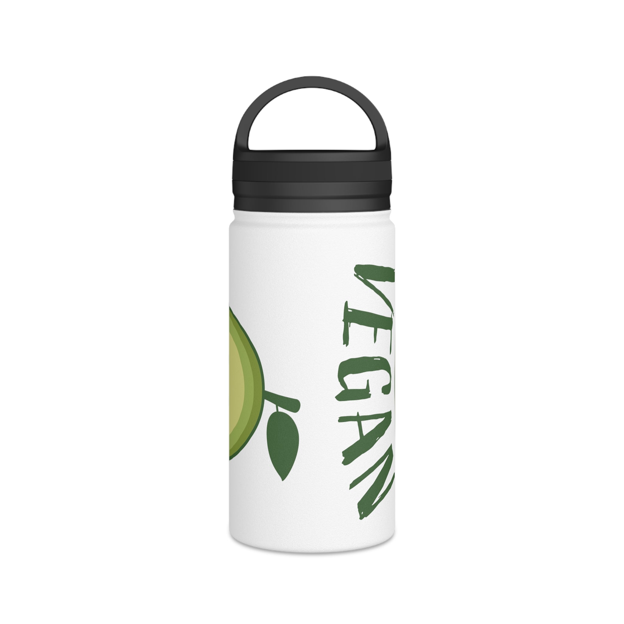 Avocado Vegan Stainless Steel Water Bottle with Handle Lid