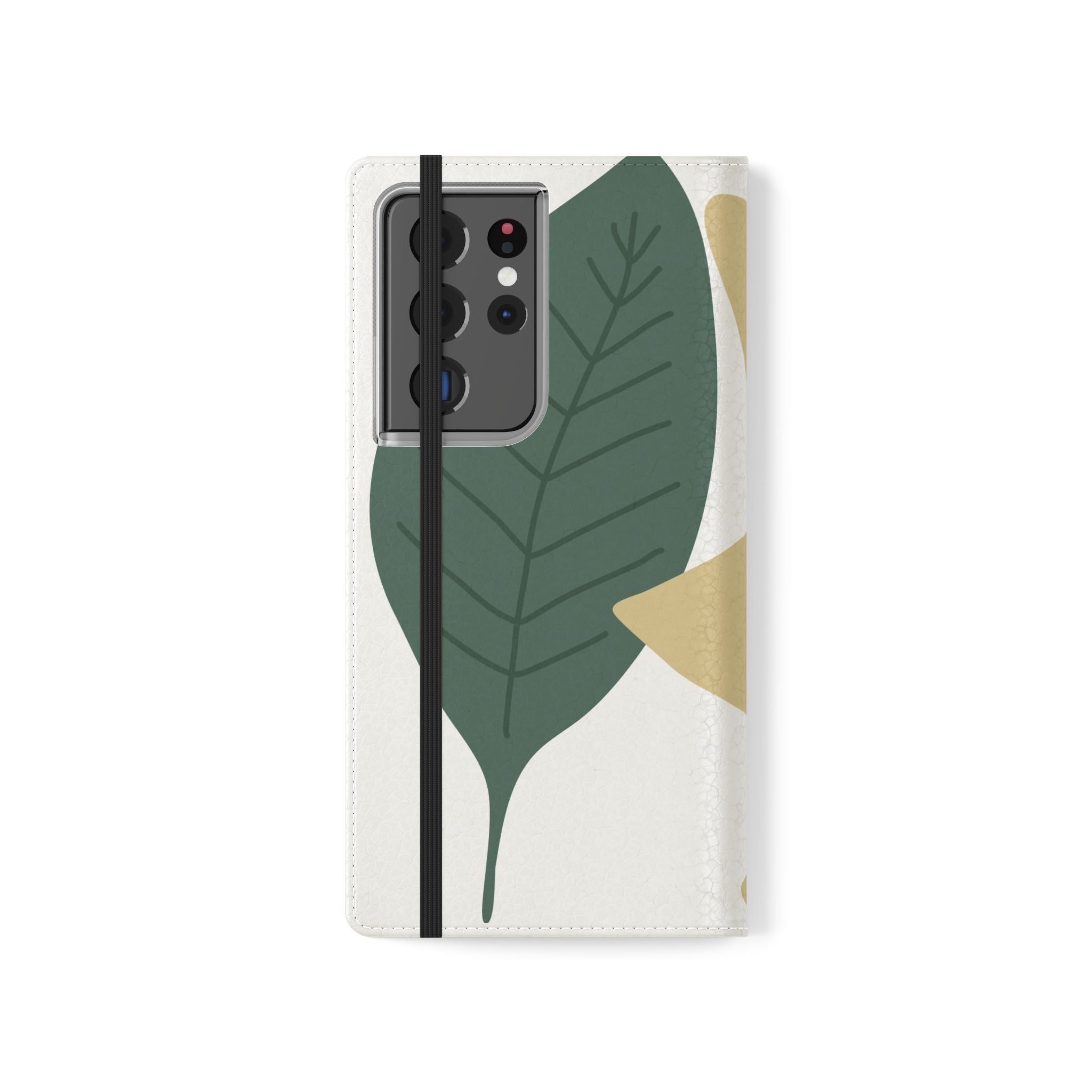 Botanical Leaf Flip Phone Case — Floral Wallet Flip Case with Card Slots